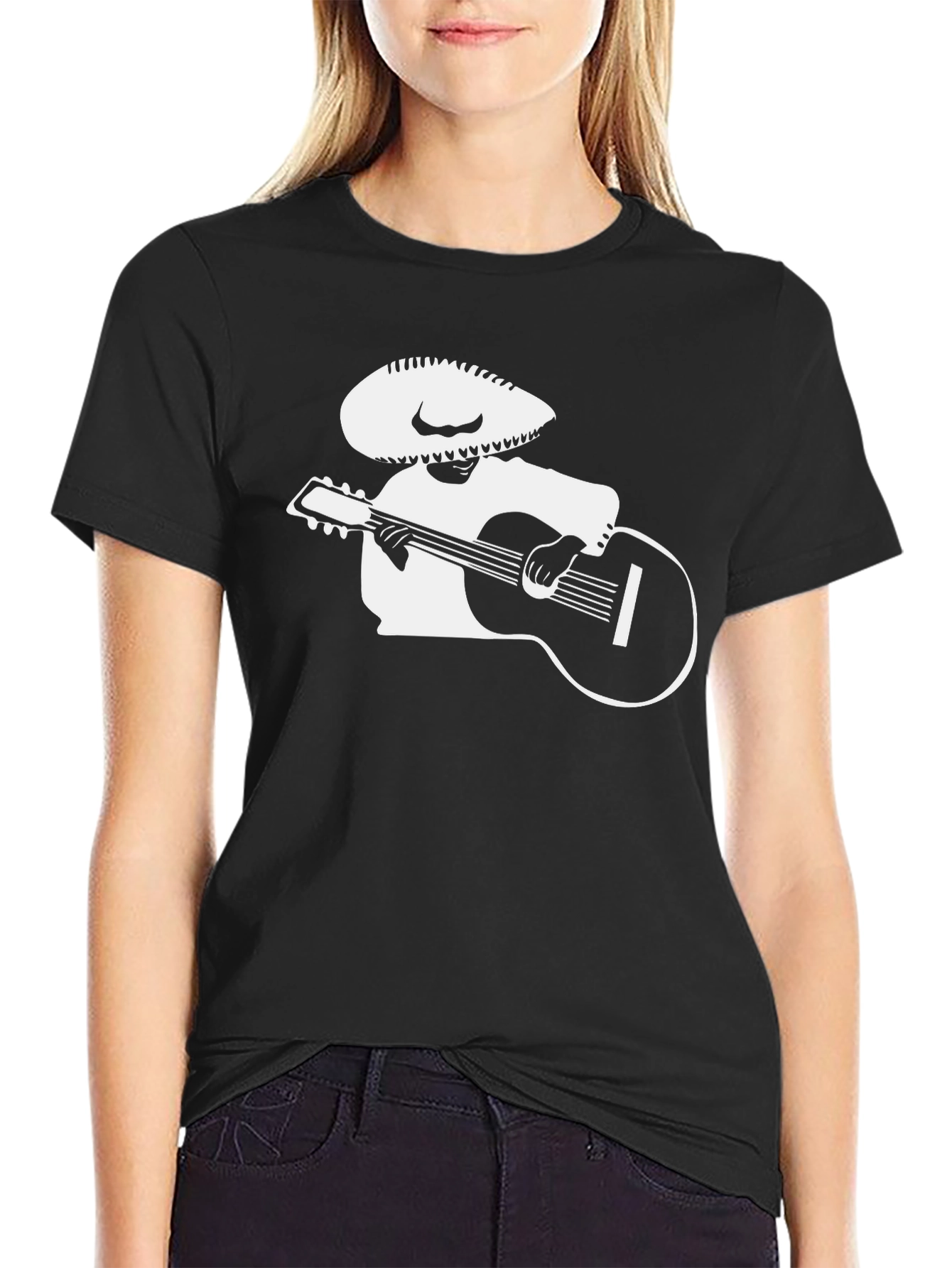 Mariachi Musician Graphic Tee - Black