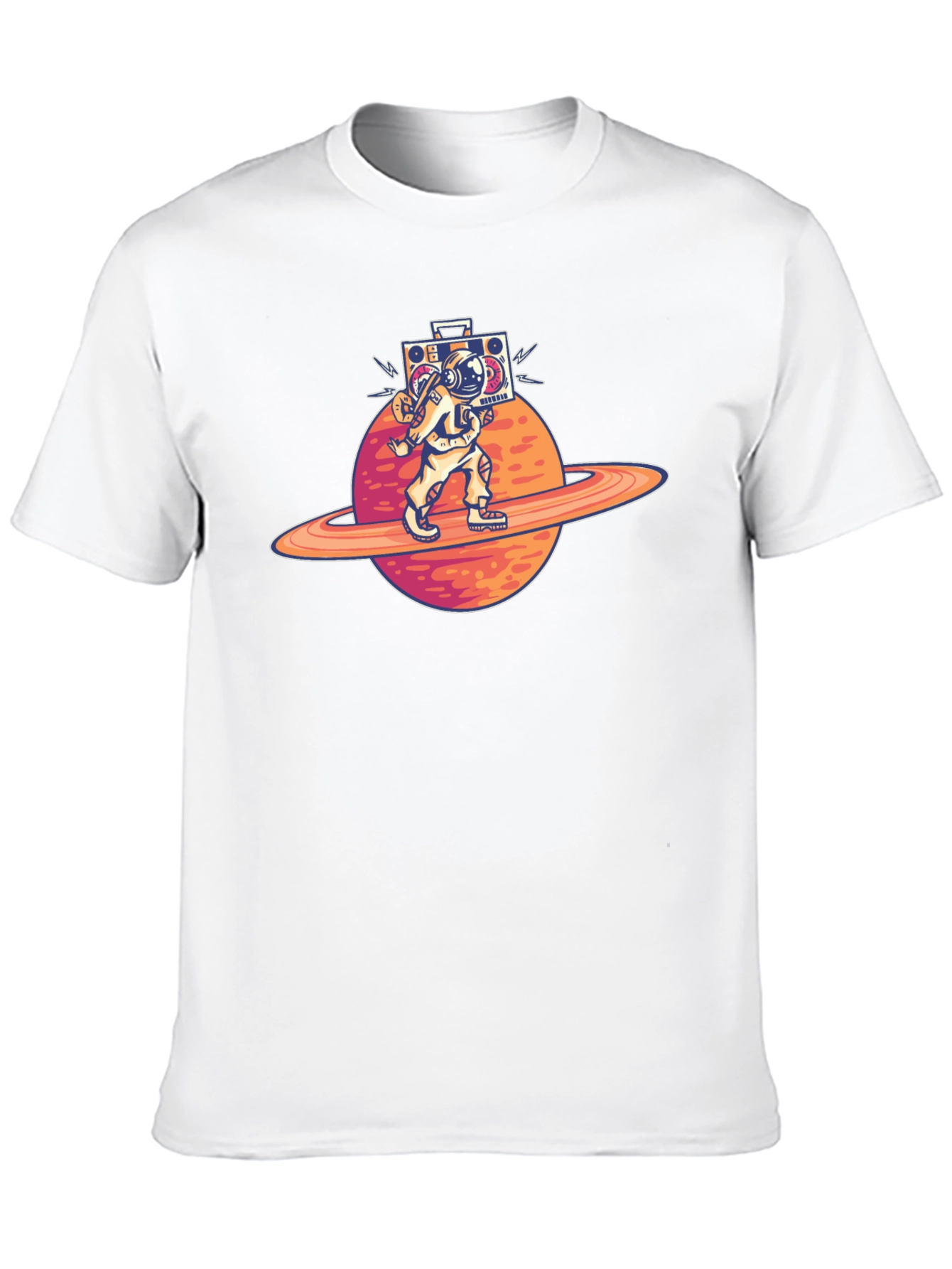 Astronaut Saturn Boombox Graphic Tee
