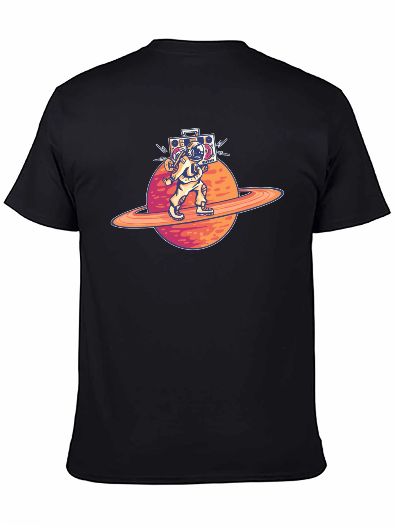 Astronaut Saturn Boombox Graphic Tee