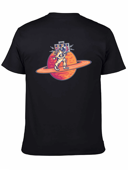Astronaut Saturn Boombox Graphic Tee