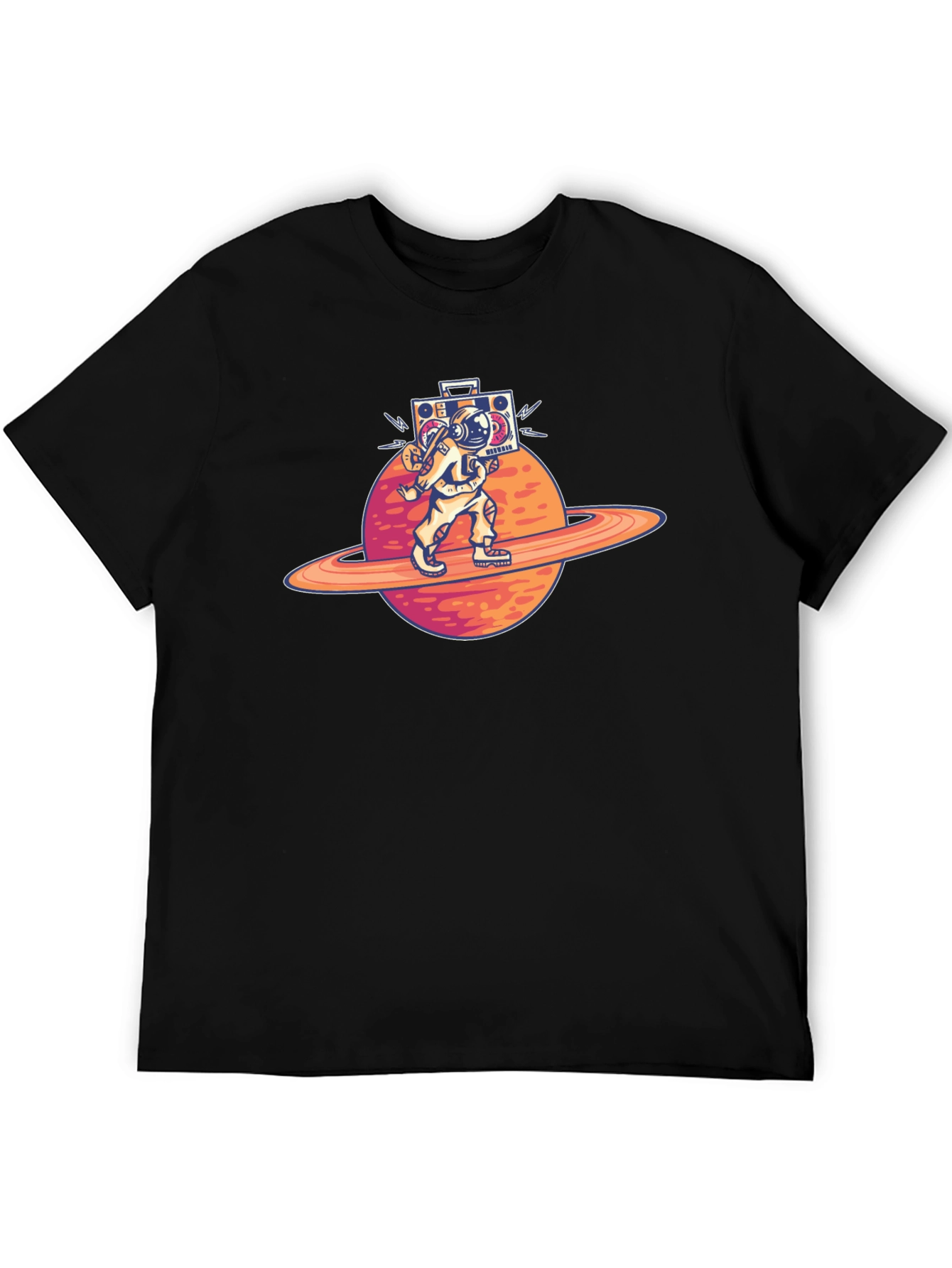 Astronaut Saturn Boombox Graphic Tee