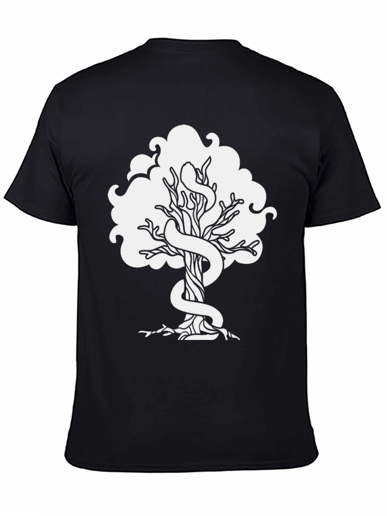 Tree of Life Snake Graphic T-Shirt - Black