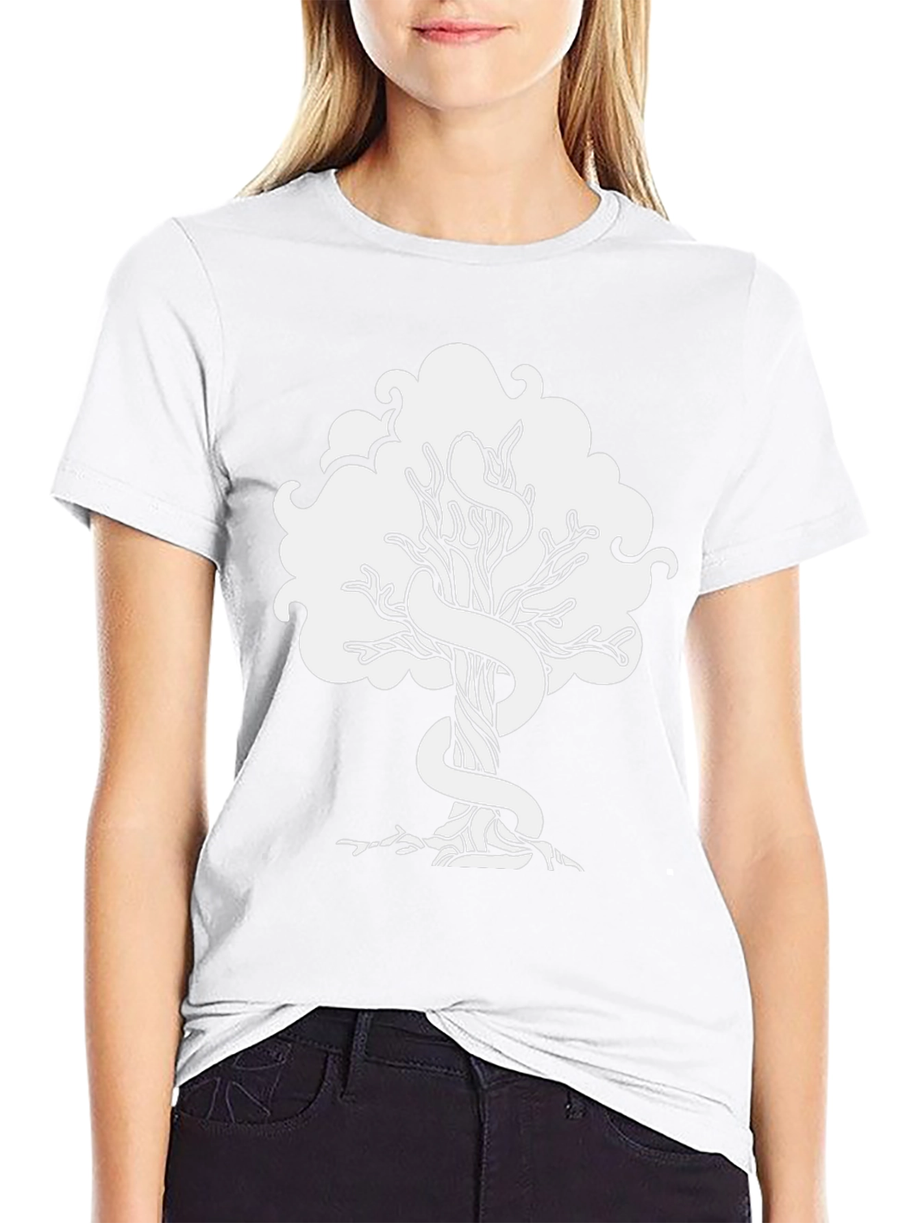 Tree of Life Snake Graphic T-Shirt - Black