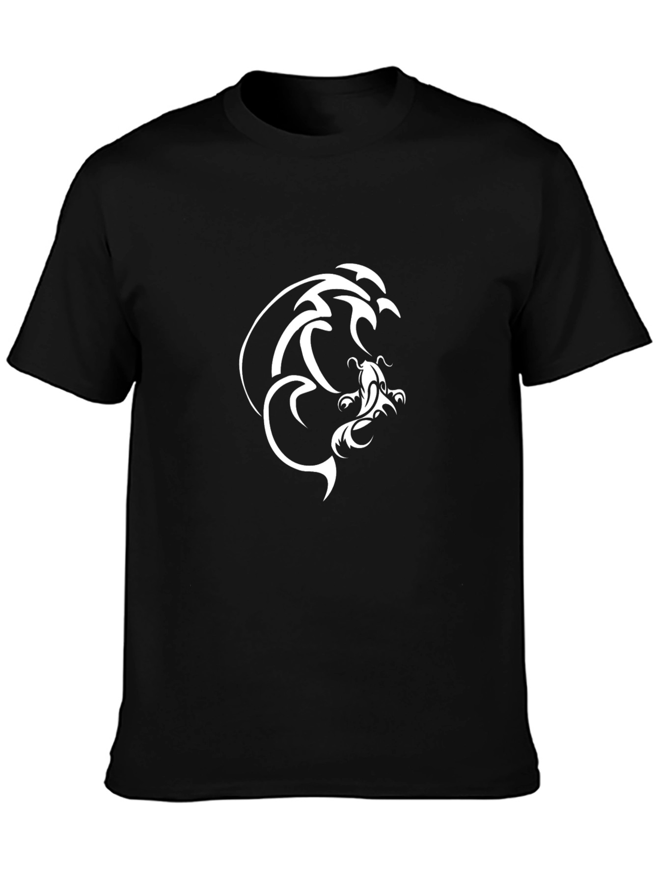 Mens Black T-Shirt with Koi Fish Graphic