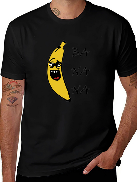 Banana Graphic Print Black T-Shirt