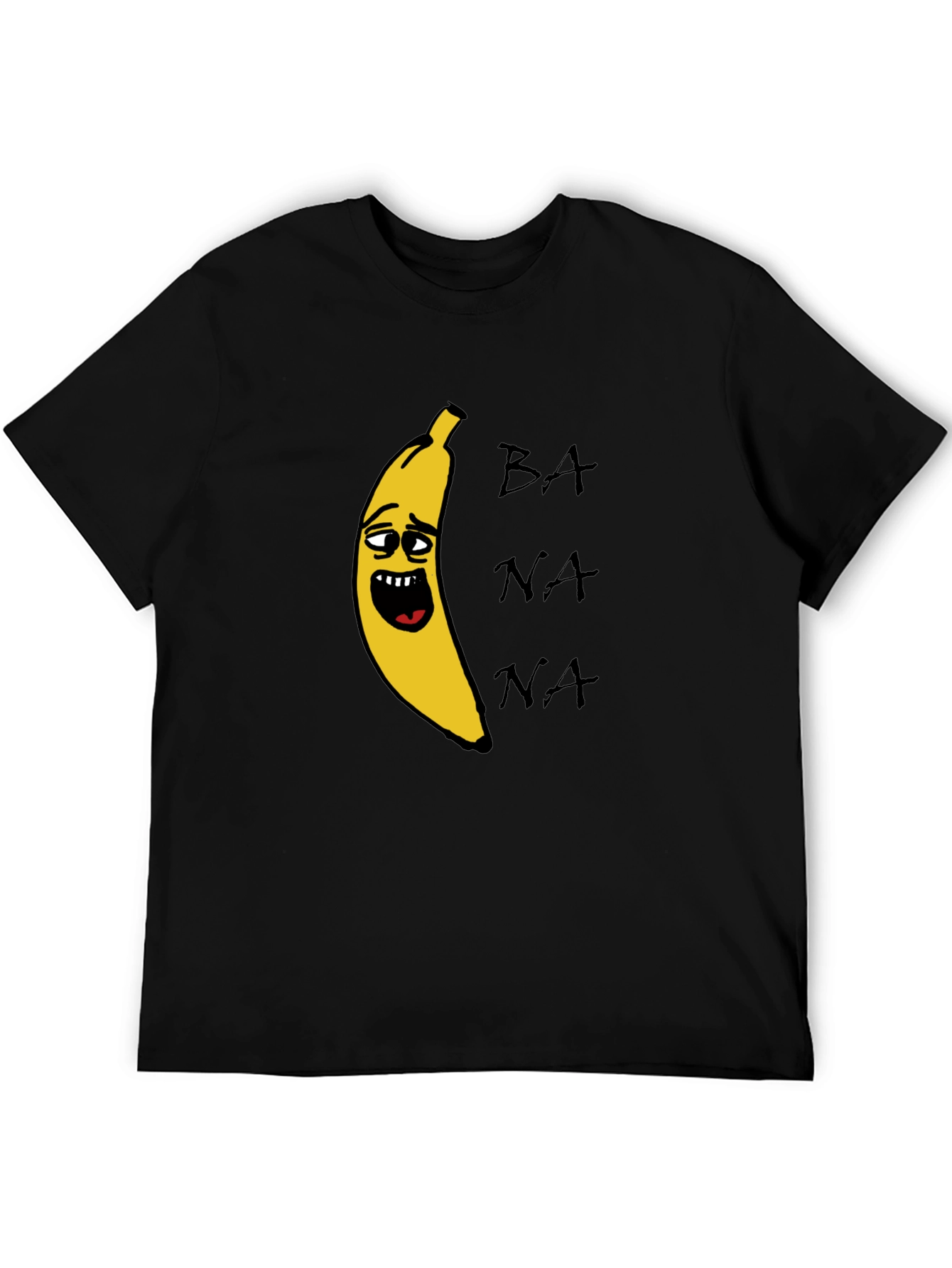 Banana Graphic Print Black T-Shirt