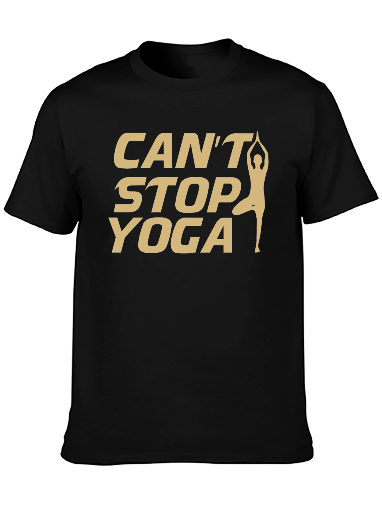 Cant Stop Yoga T-Shirt - Black Cotton Tee