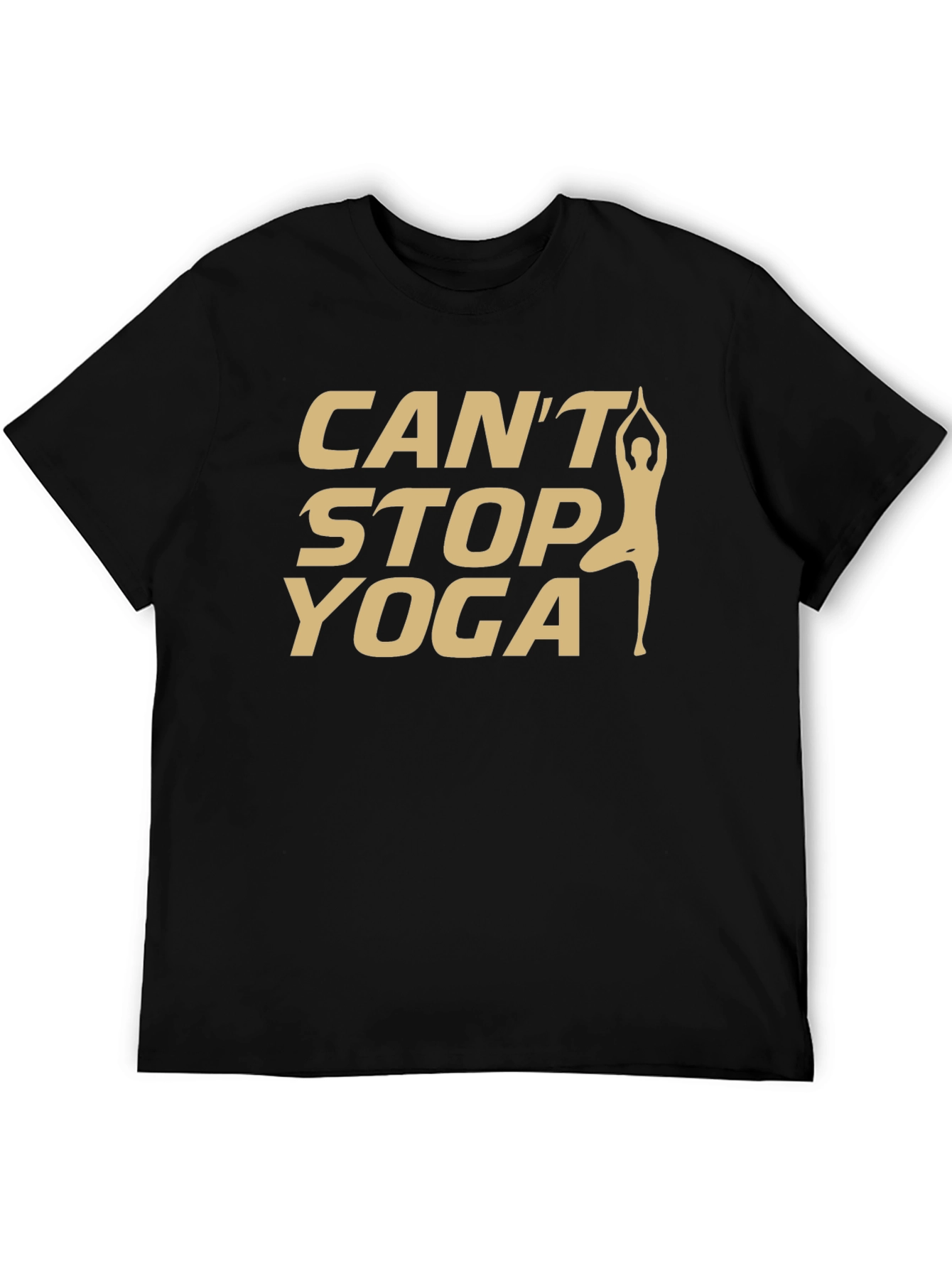 Cant Stop Yoga T-Shirt - Black Cotton Tee