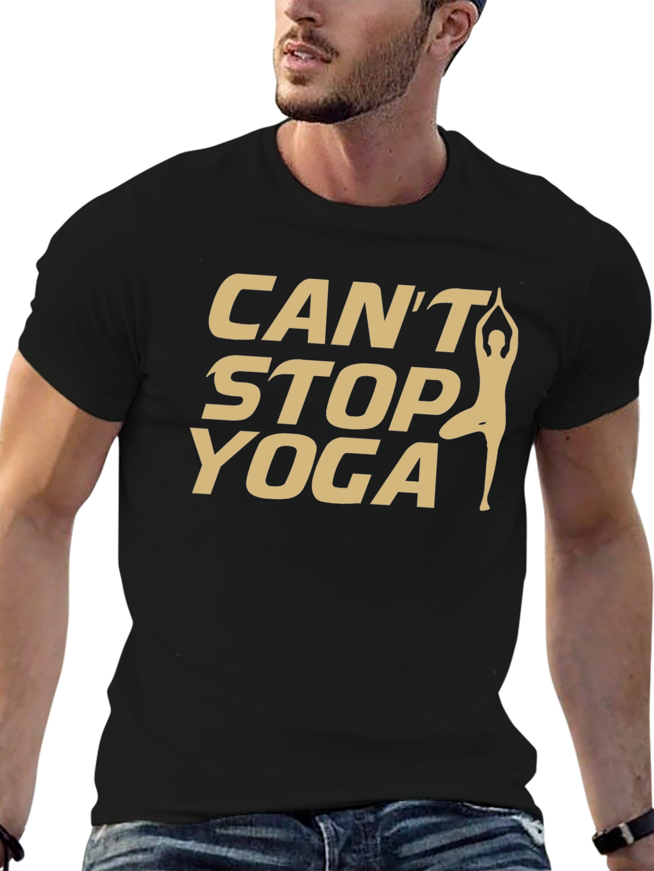 Cant Stop Yoga T-Shirt - Black Cotton Tee