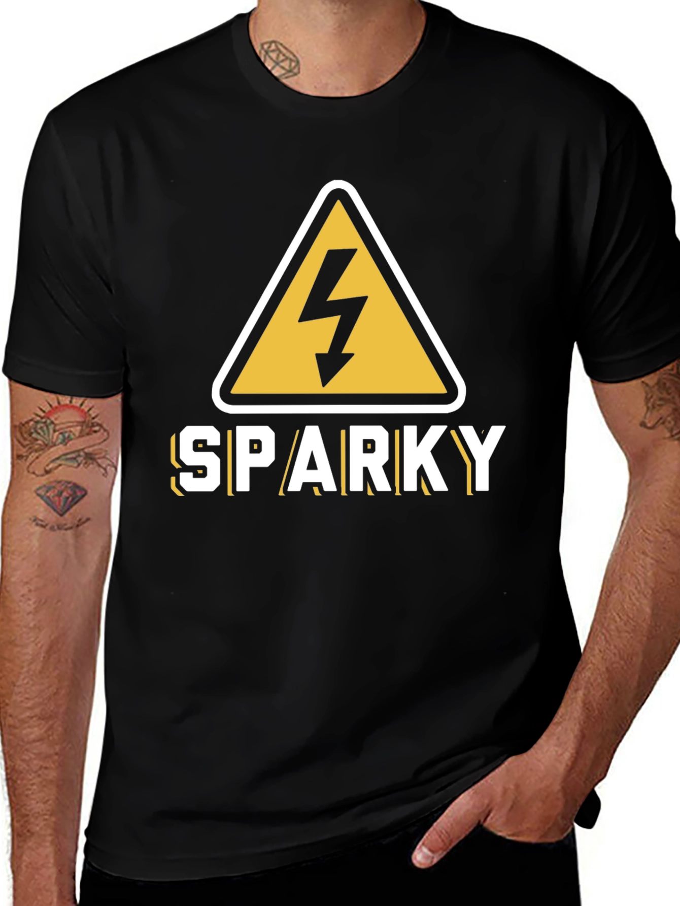 Sparky Electricity Warning T-Shirt - Black