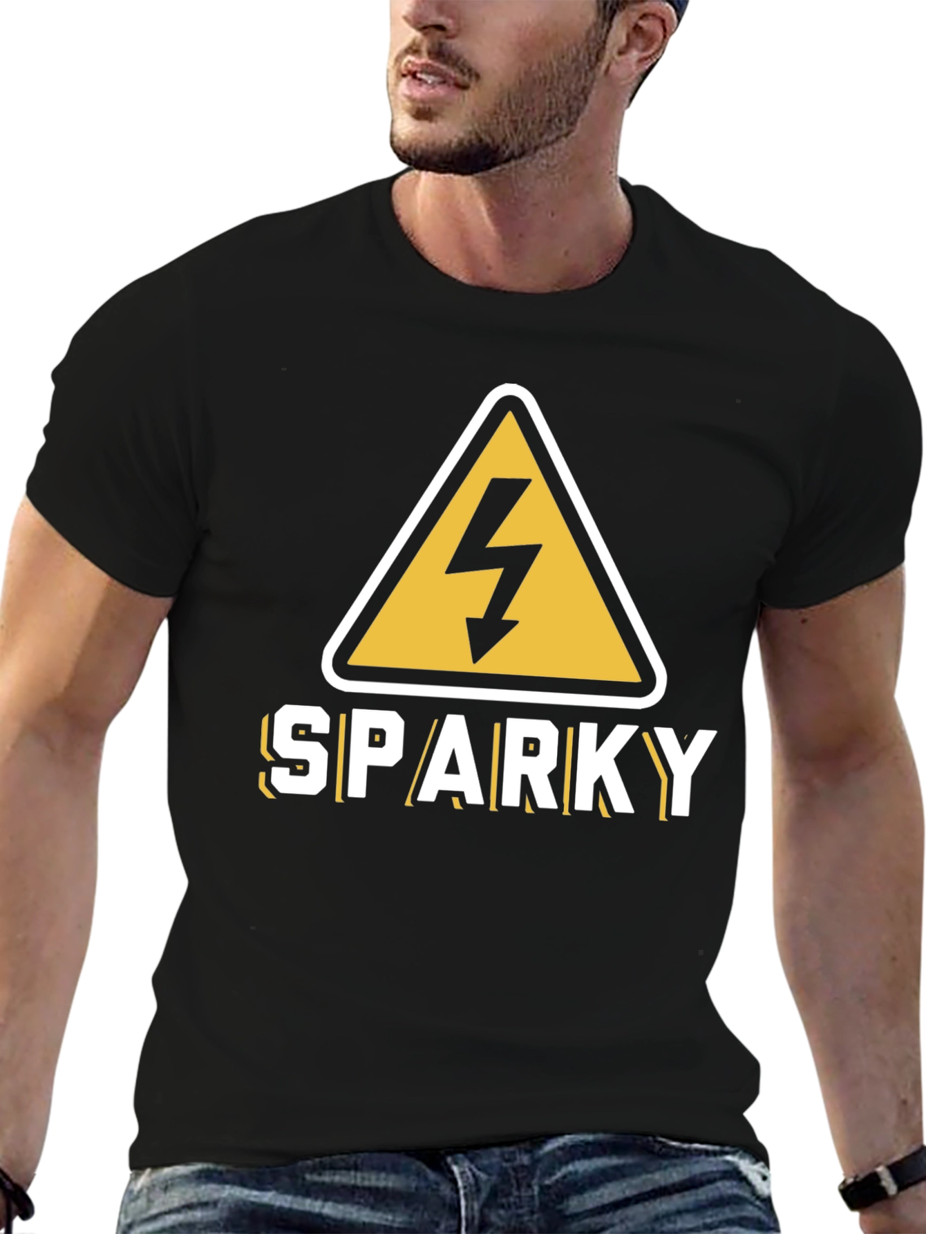 Sparky Electricity Warning T-Shirt - Black