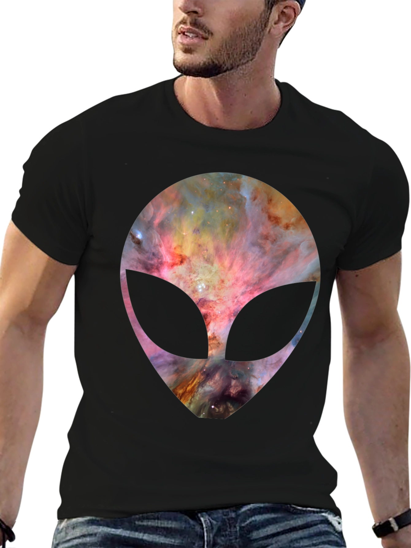 Galaxy Alien Graphic Tee - Black