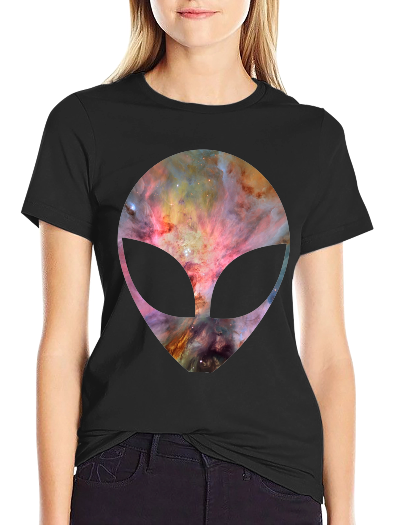 Galaxy Alien Graphic Tee - Black