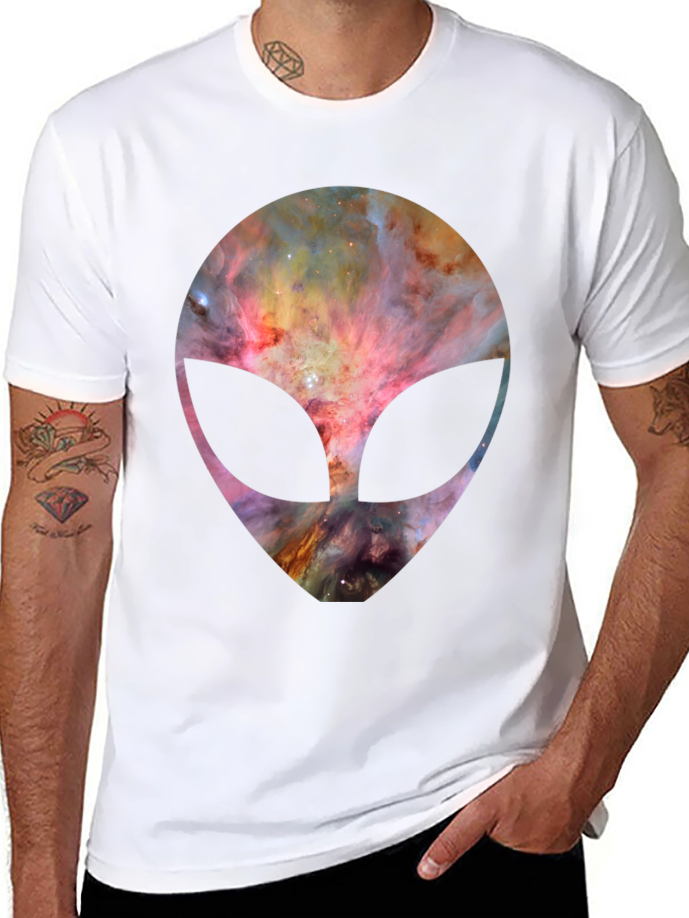 Galaxy Alien Graphic Tee - Black
