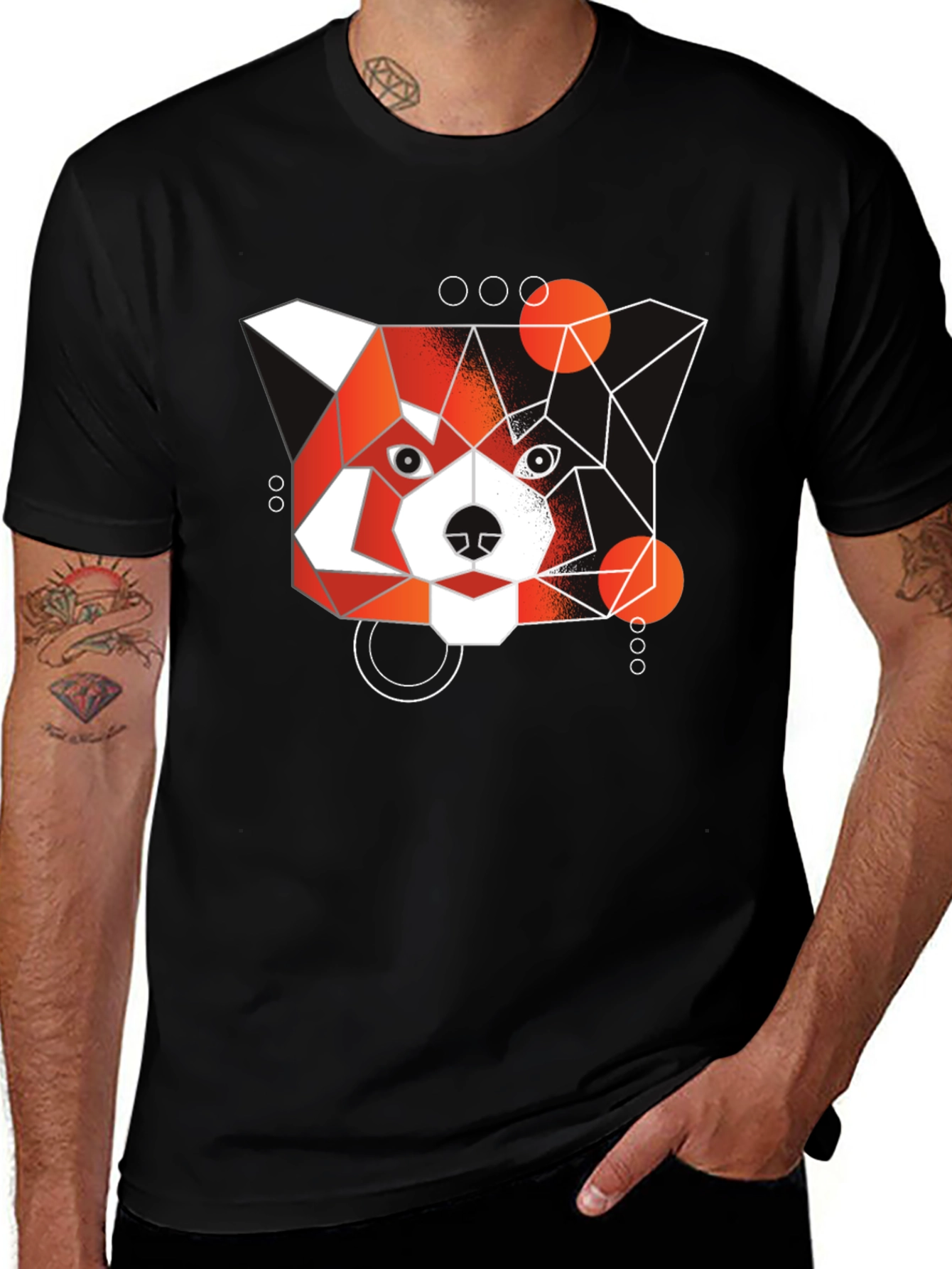 Geometric Red Panda Graphic Tee