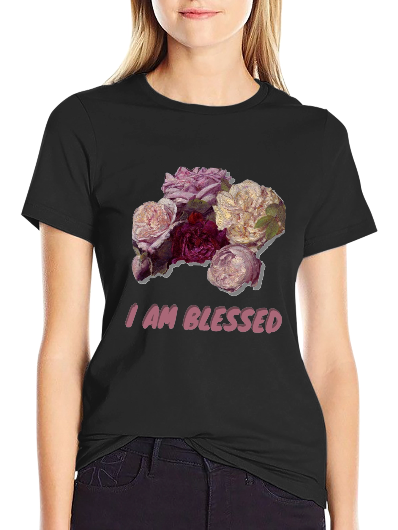 Floral Blessed T-Shirt - Stylish Graphic Tee