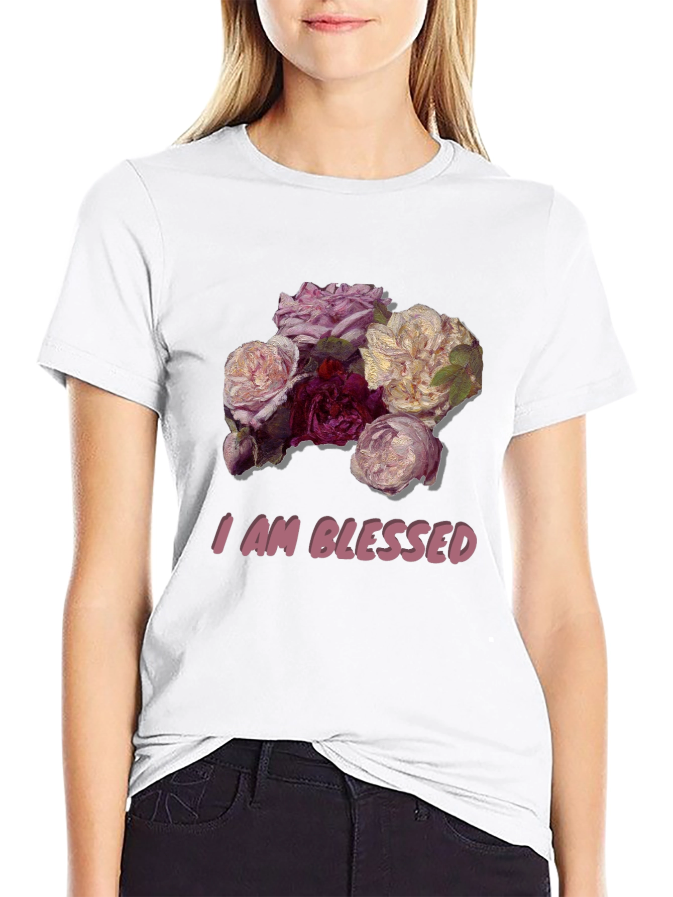 Floral Blessed T-Shirt - Stylish Graphic Tee