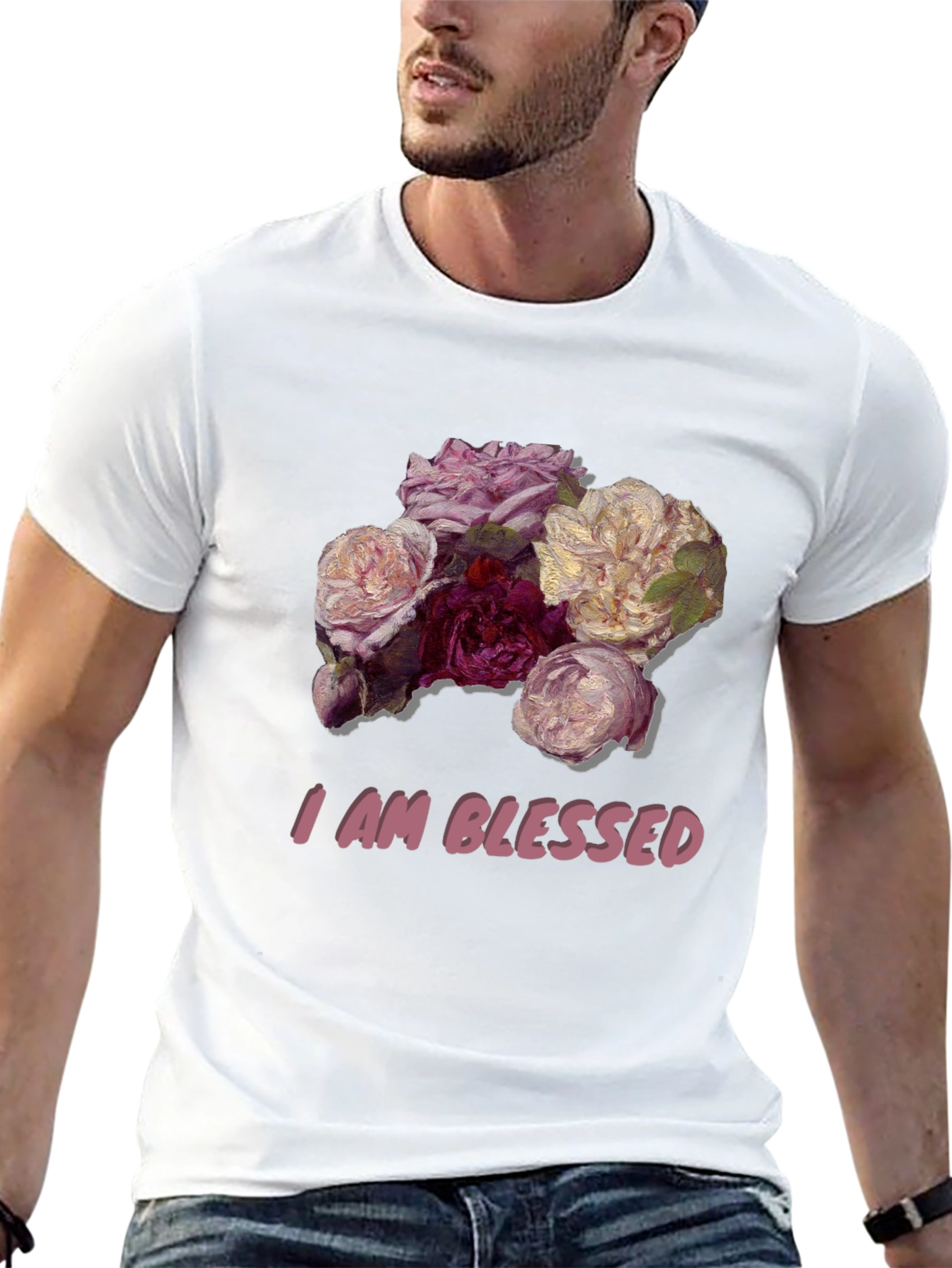 Floral Blessed T-Shirt - Stylish Graphic Tee