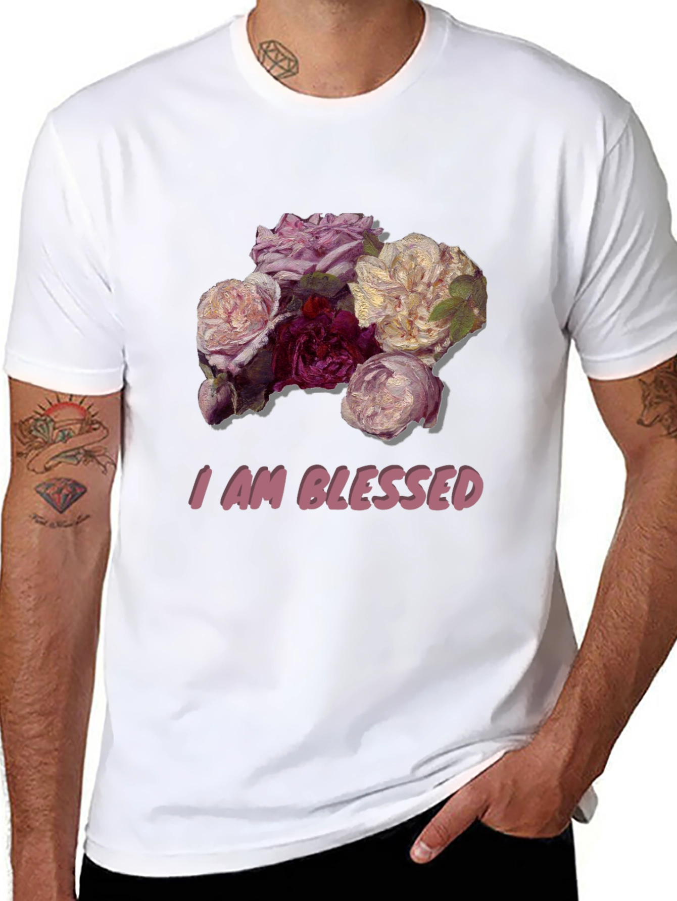Floral Blessed T-Shirt - Stylish Graphic Tee