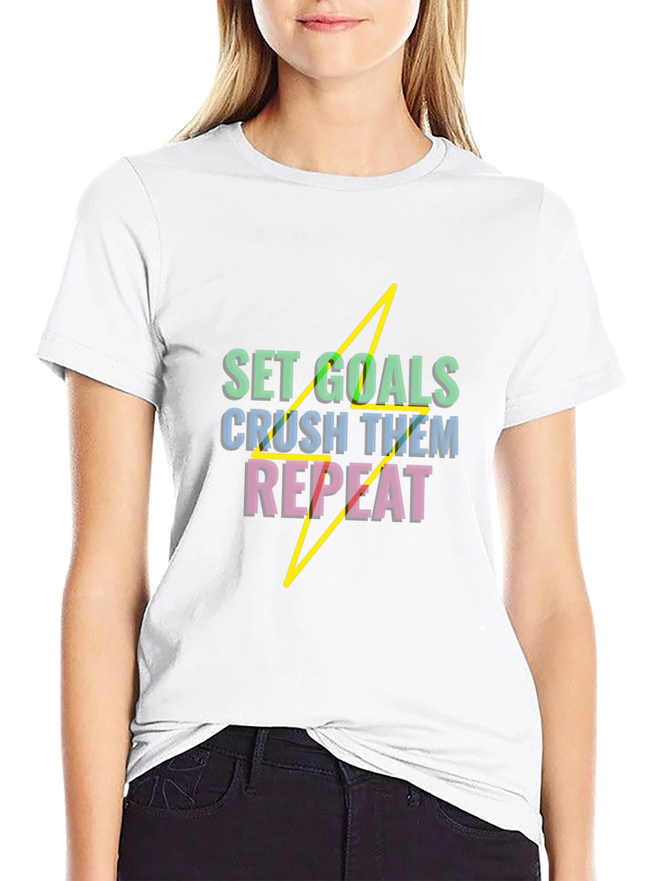 Set Goals Black Graphic Tee