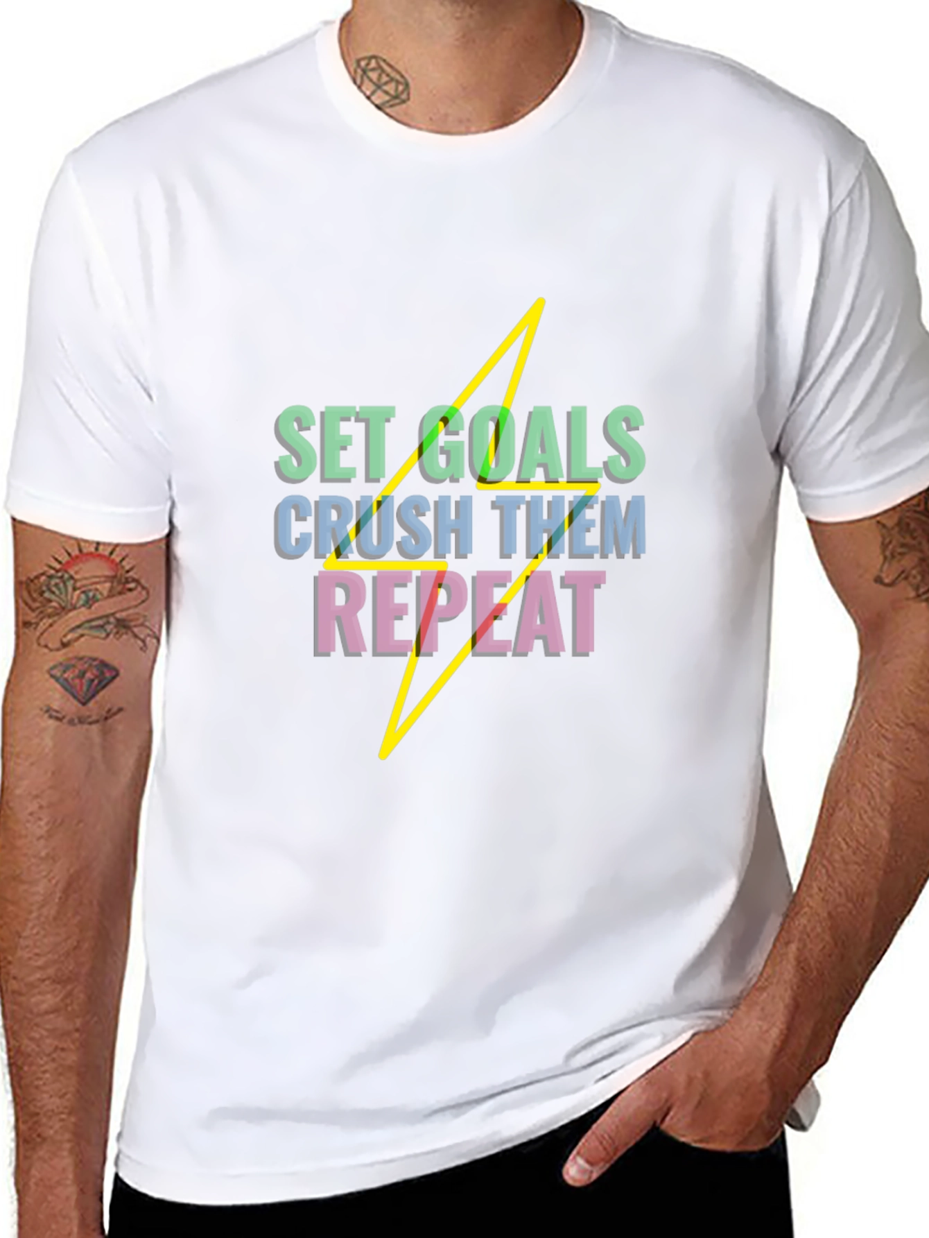 Set Goals Black Graphic Tee