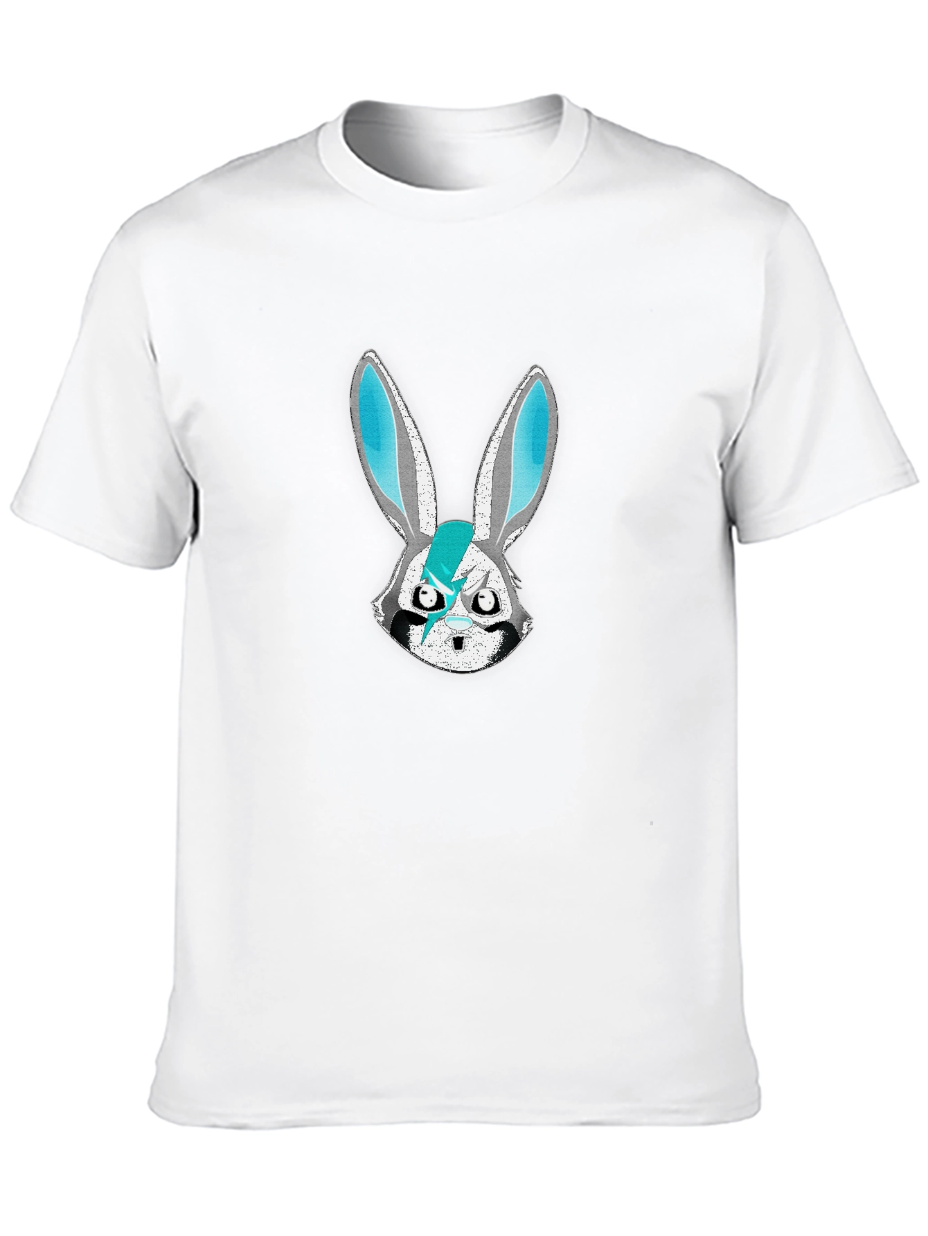 Edgy Bunny Graphic Tee - Black Cotton Blend