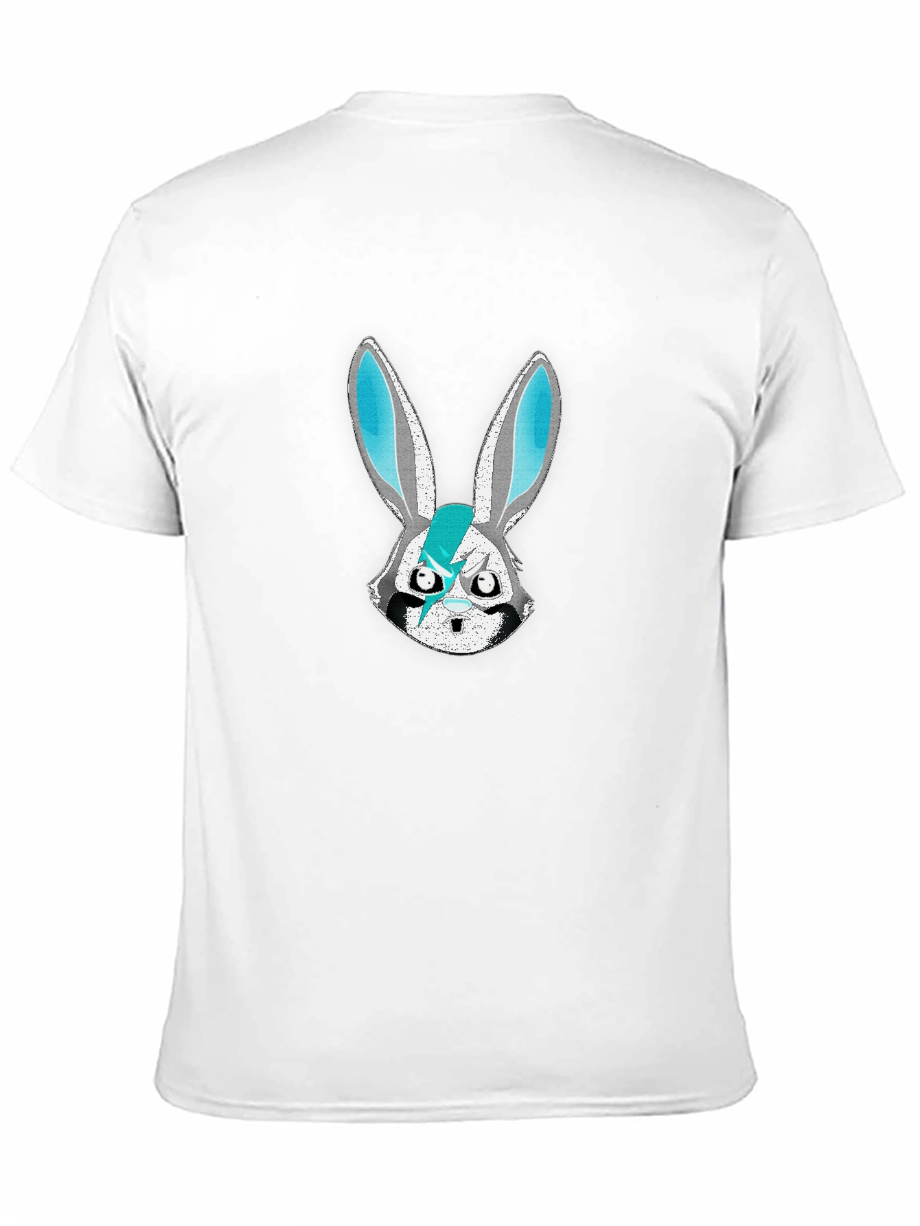 Edgy Bunny Graphic Tee - Black Cotton Blend