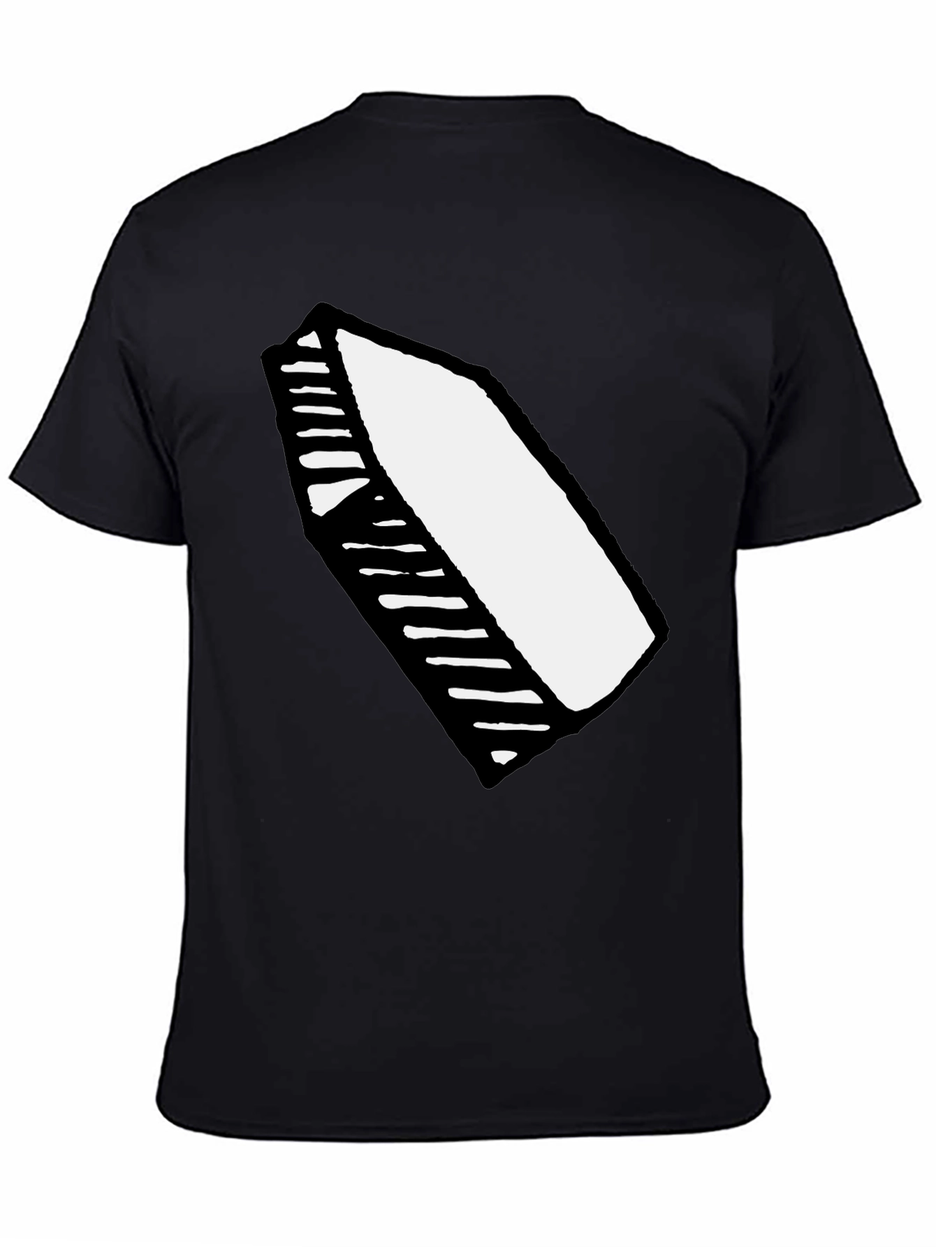 Black T-Shirt with Abstract Crayon Graphic