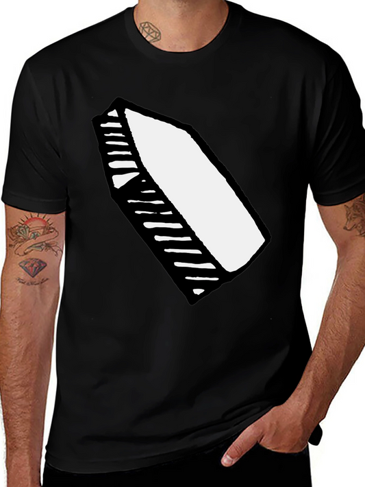 Black T-Shirt with Abstract Crayon Graphic