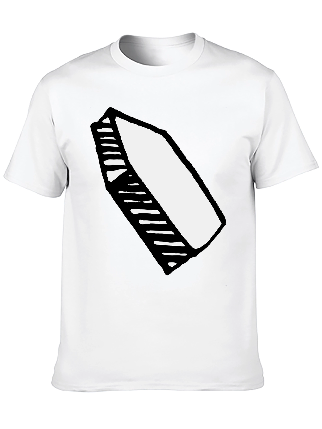 Black T-Shirt with Abstract Crayon Graphic