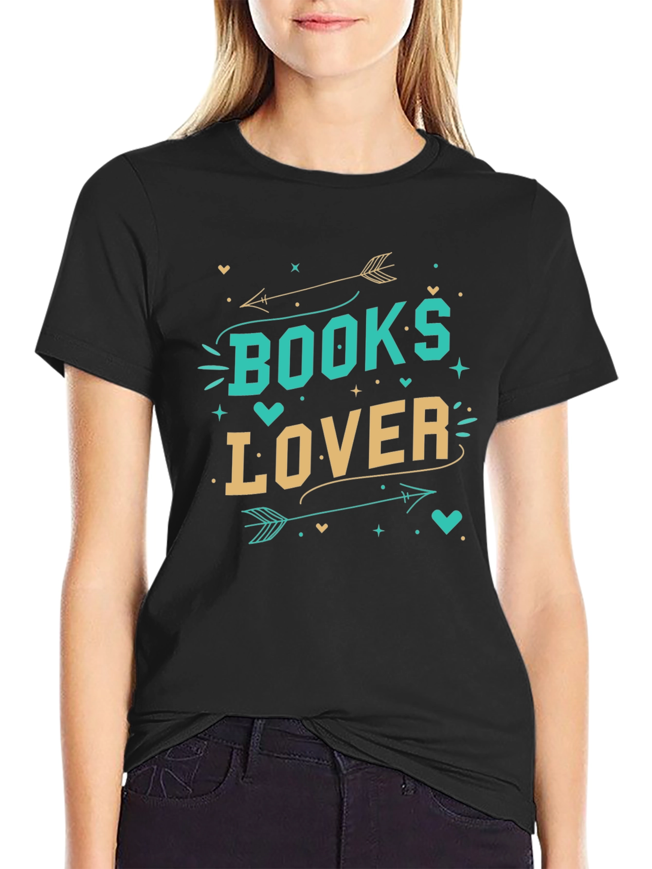 Books Lover Graphic Black T-Shirt