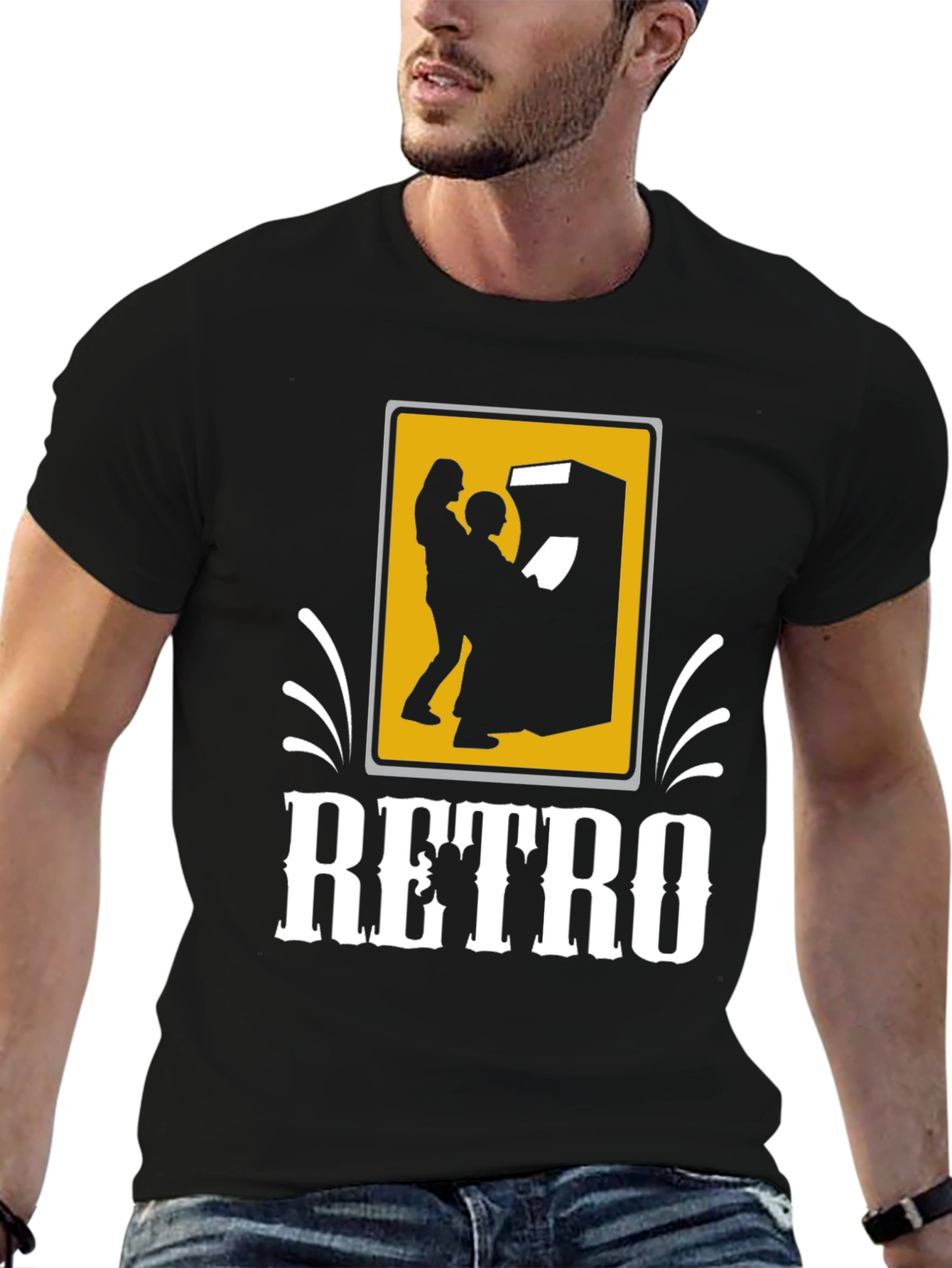 Retro Arcade Gamer T-Shirt - Black
