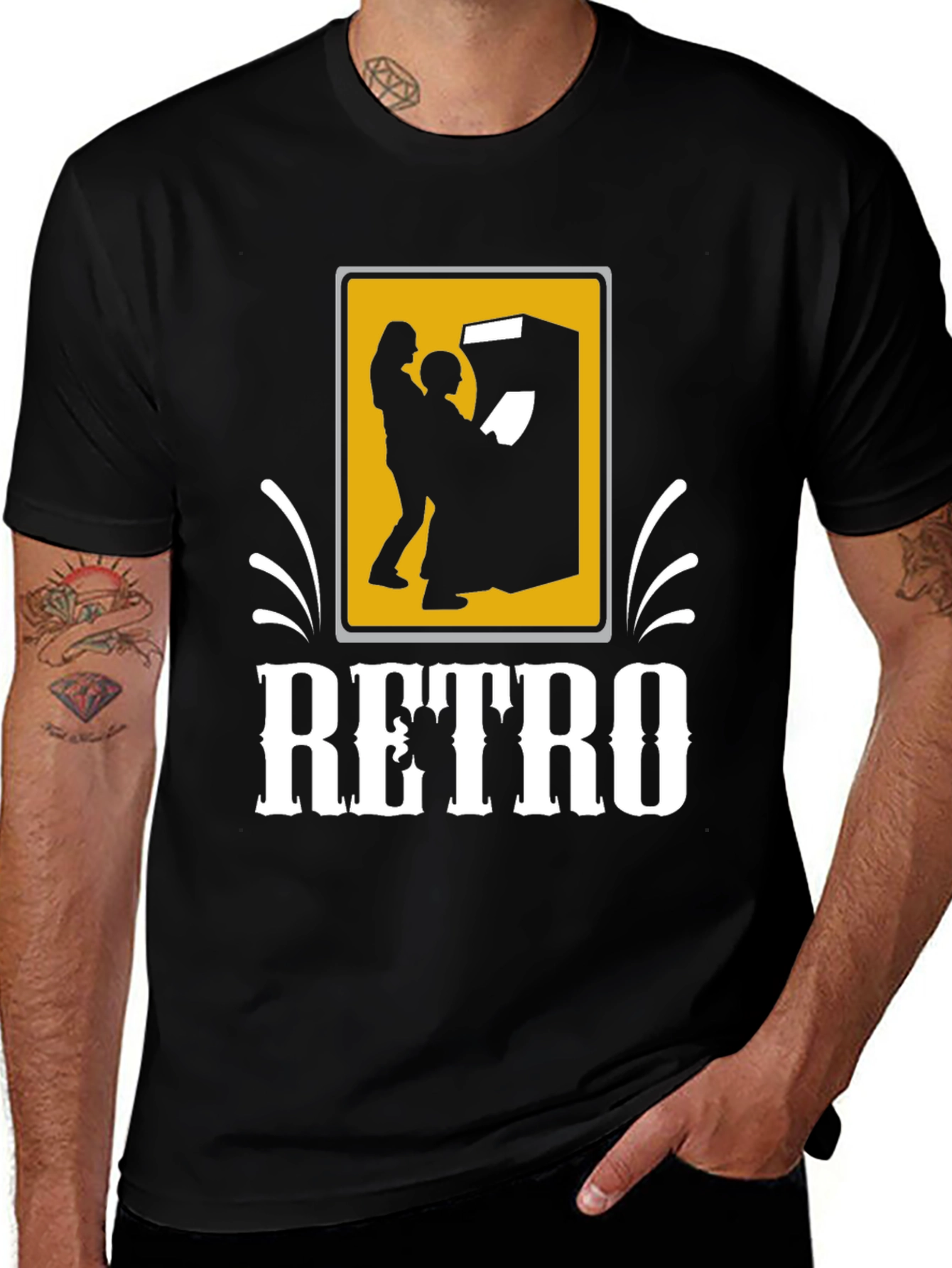 Retro Arcade Gamer T-Shirt - Black