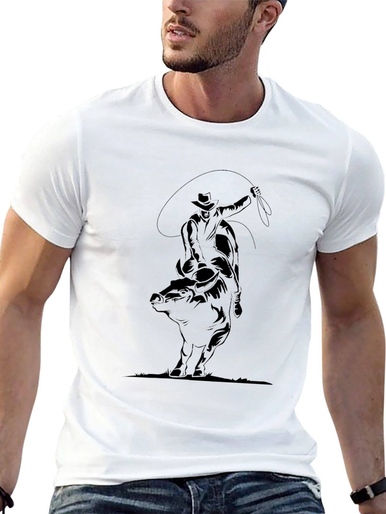 Cowboy Lasso Graphic Tee - Black