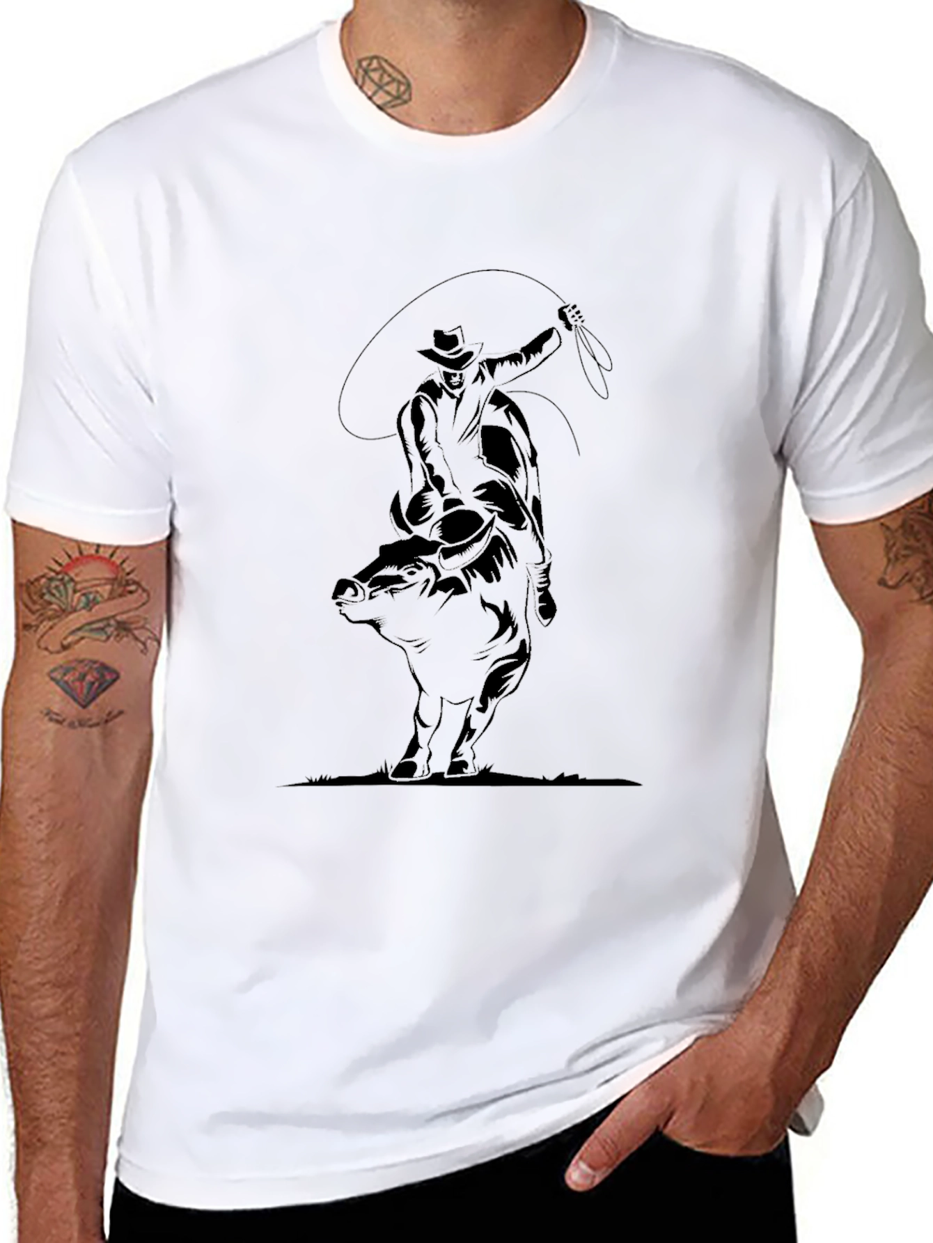 Cowboy Lasso Graphic Tee - Black