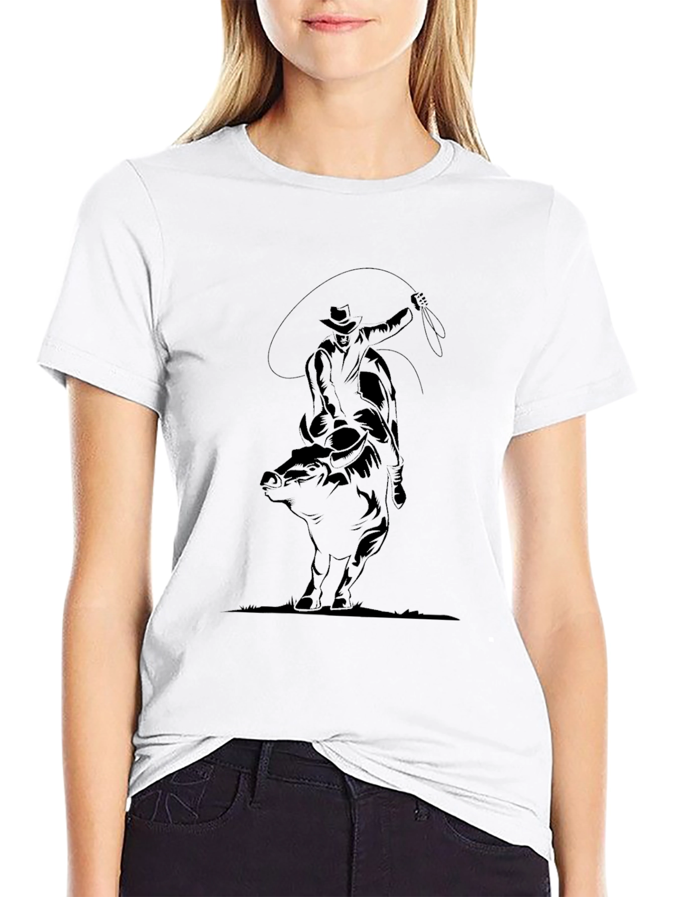 Cowboy Lasso Graphic Tee - Black