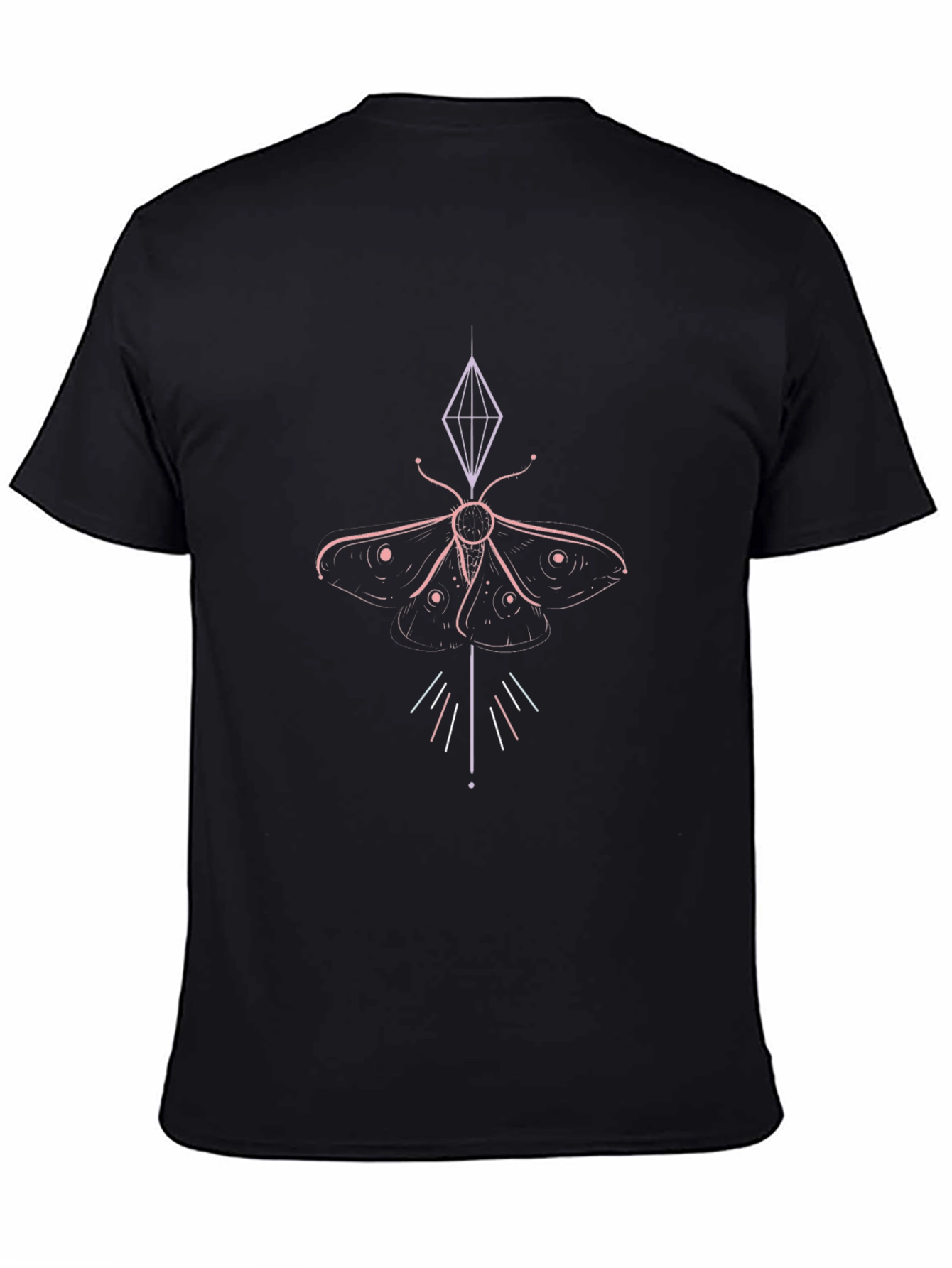 Moth Diamond Graphic Black T-Shirt