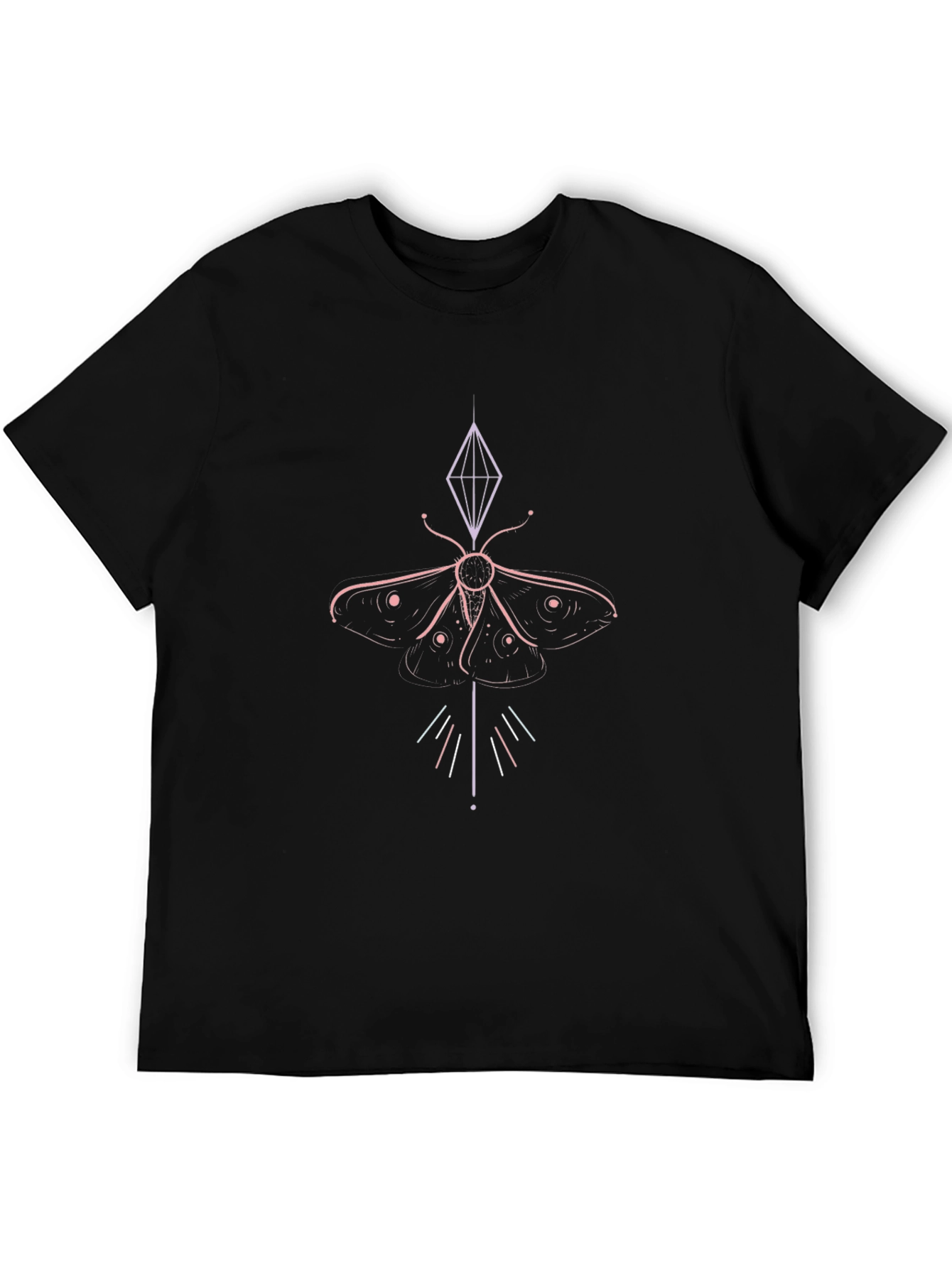 Moth Diamond Graphic Black T-Shirt