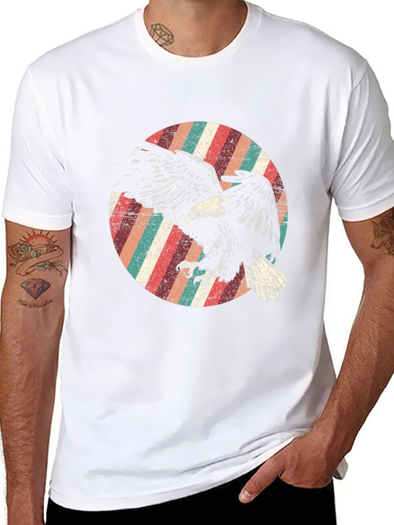 Retro Eagle Graphic Tee - Mens Black T-Shirt