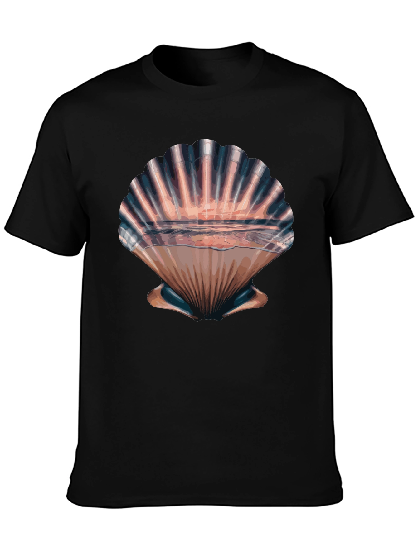 Seashell Sunset Graphic Tee - Stylish Beach Vibes