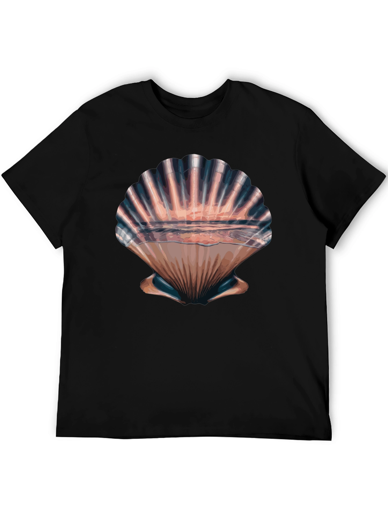 Seashell Sunset Graphic Tee - Stylish Beach Vibes