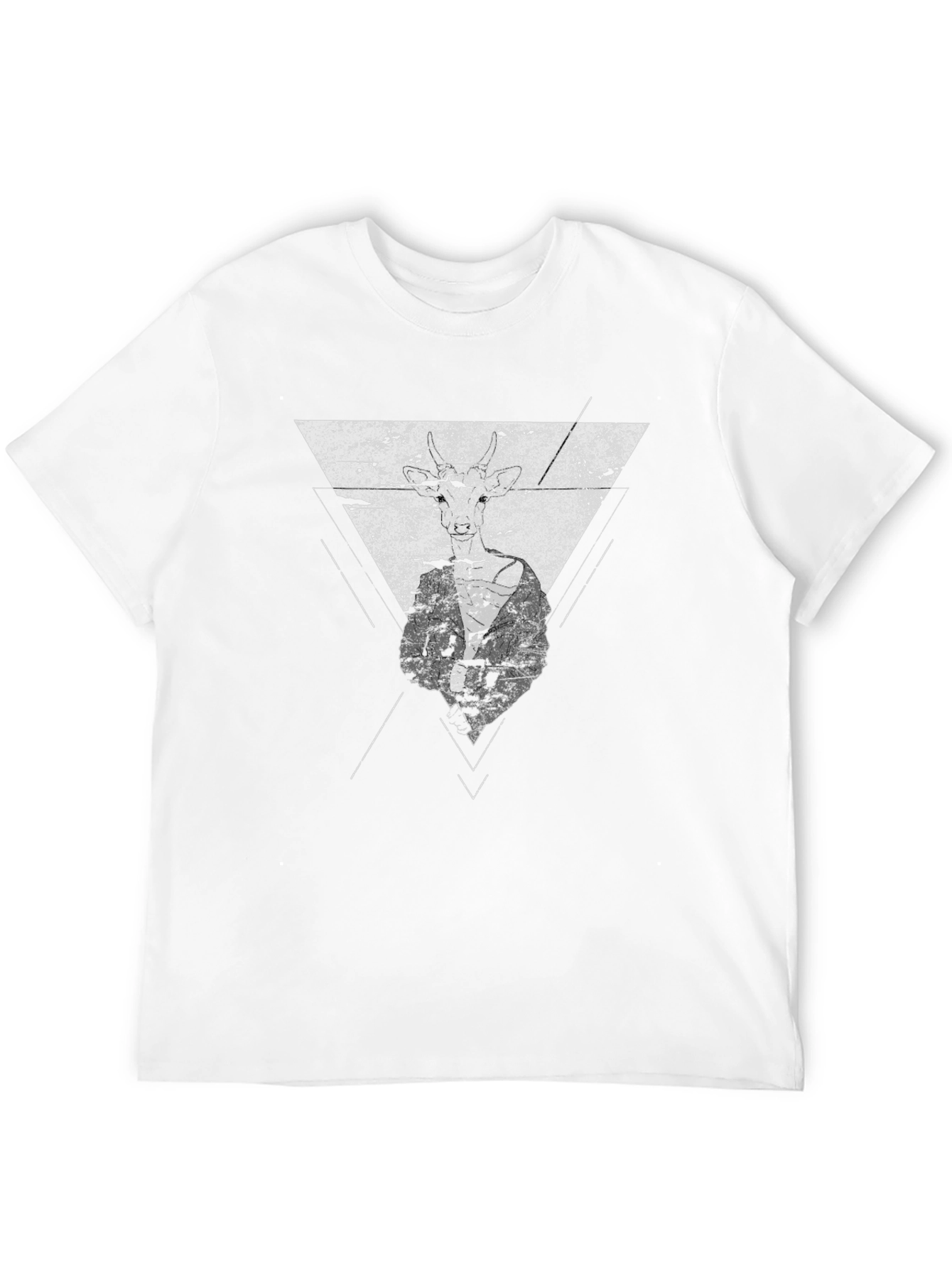 Modern Geometric Graphic Print Black T-Shirt