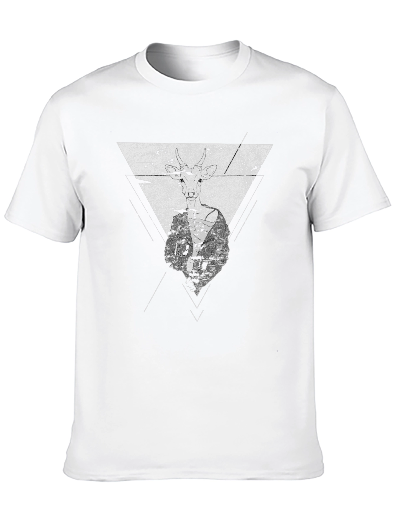Modern Geometric Graphic Print Black T-Shirt