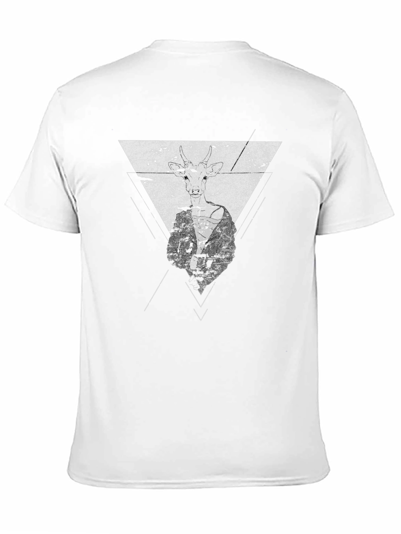 Modern Geometric Graphic Print Black T-Shirt