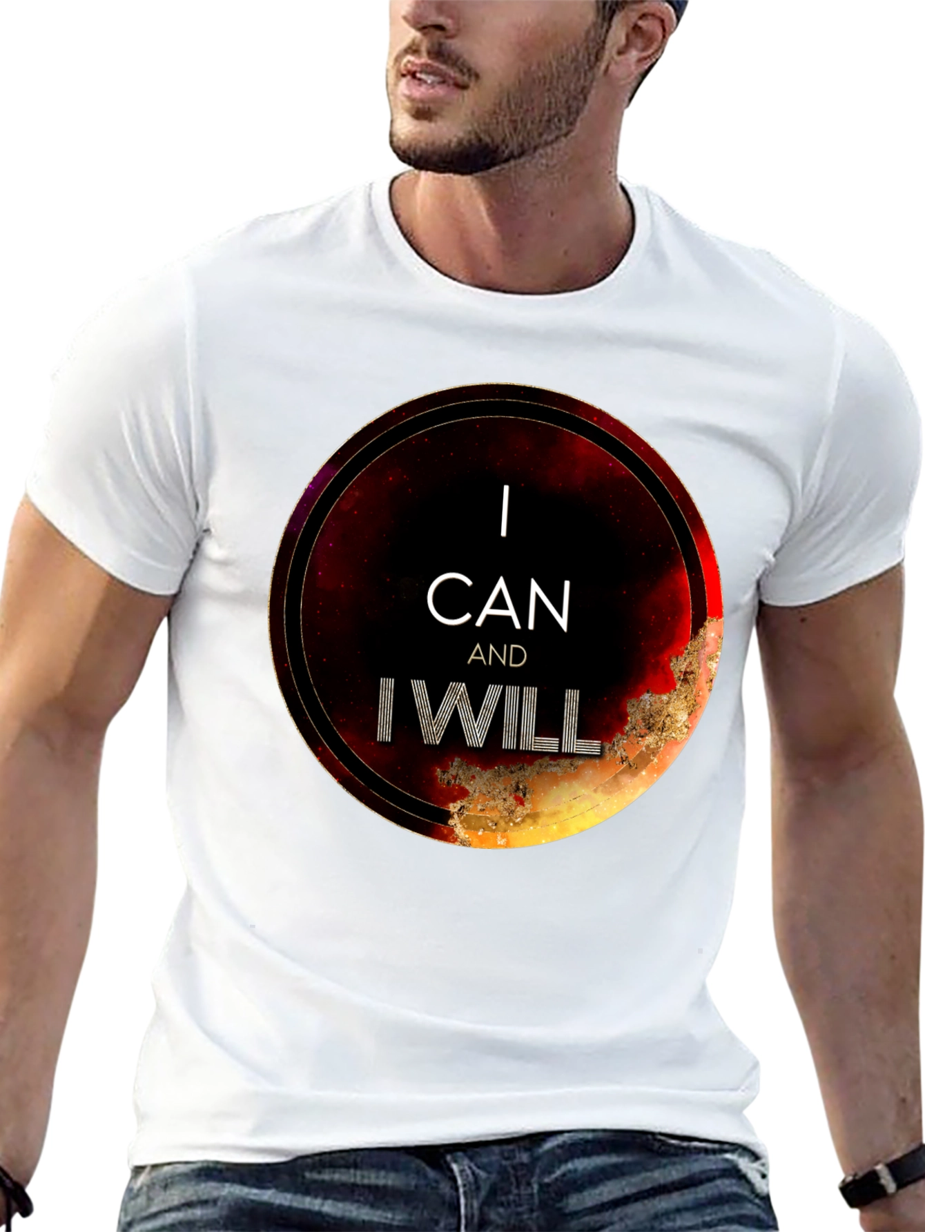 I Can and I Will Motivational Black T-Shirt