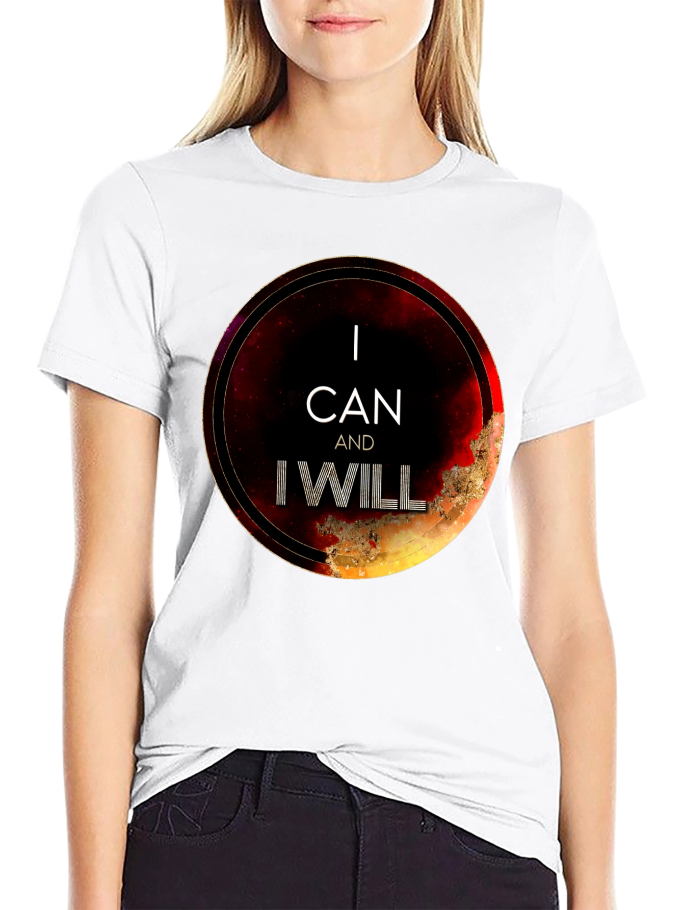 I Can and I Will Motivational Black T-Shirt