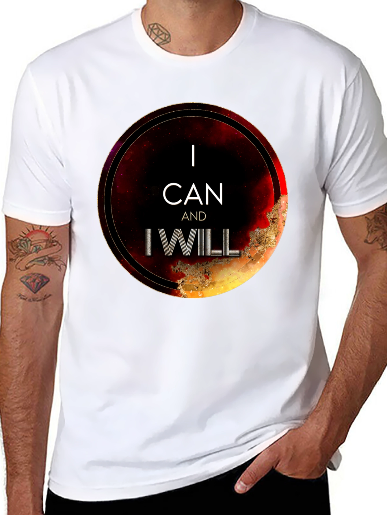 I Can and I Will Motivational Black T-Shirt