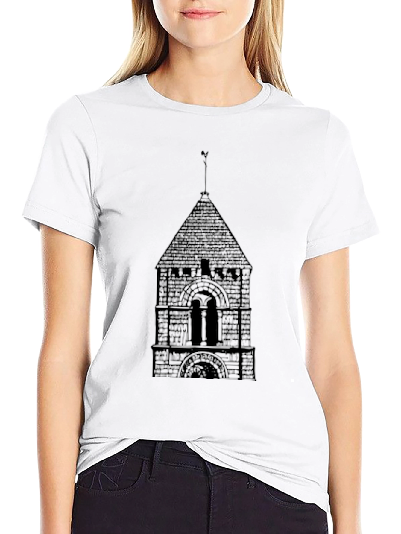 Tower Graphic Print Black T-Shirt