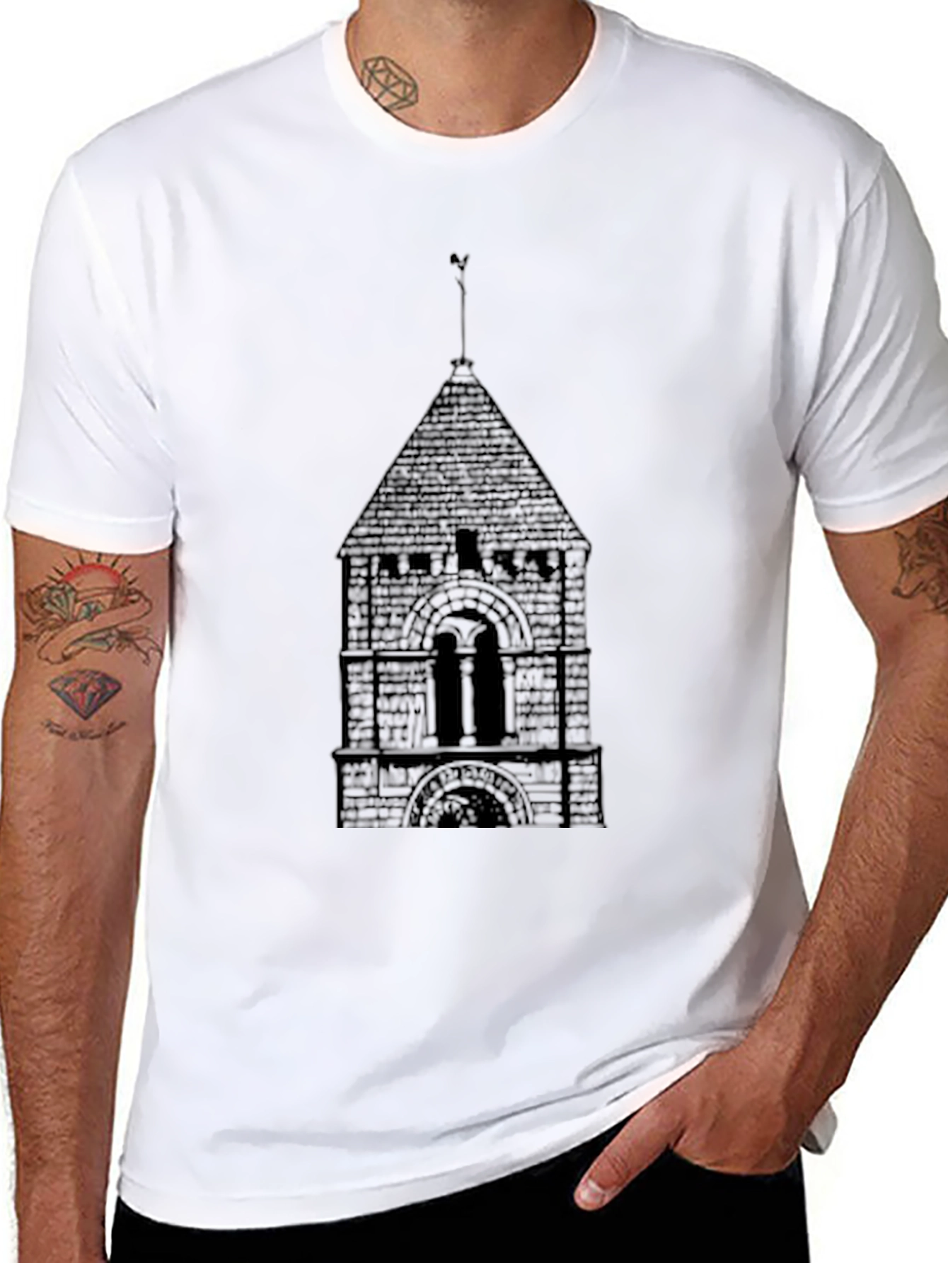 Tower Graphic Print Black T-Shirt