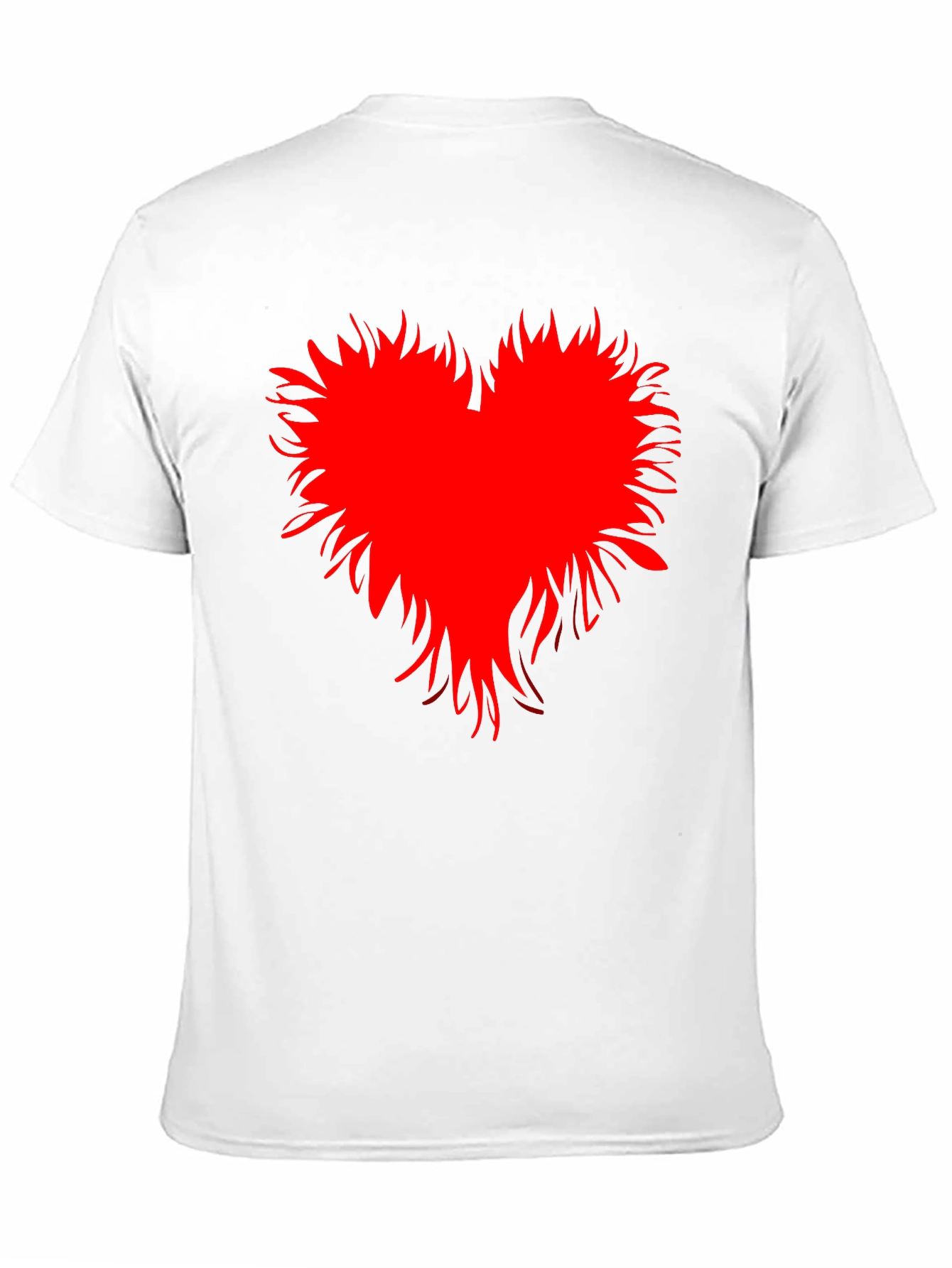 Edgy Red Heart Graphic Black T-Shirt